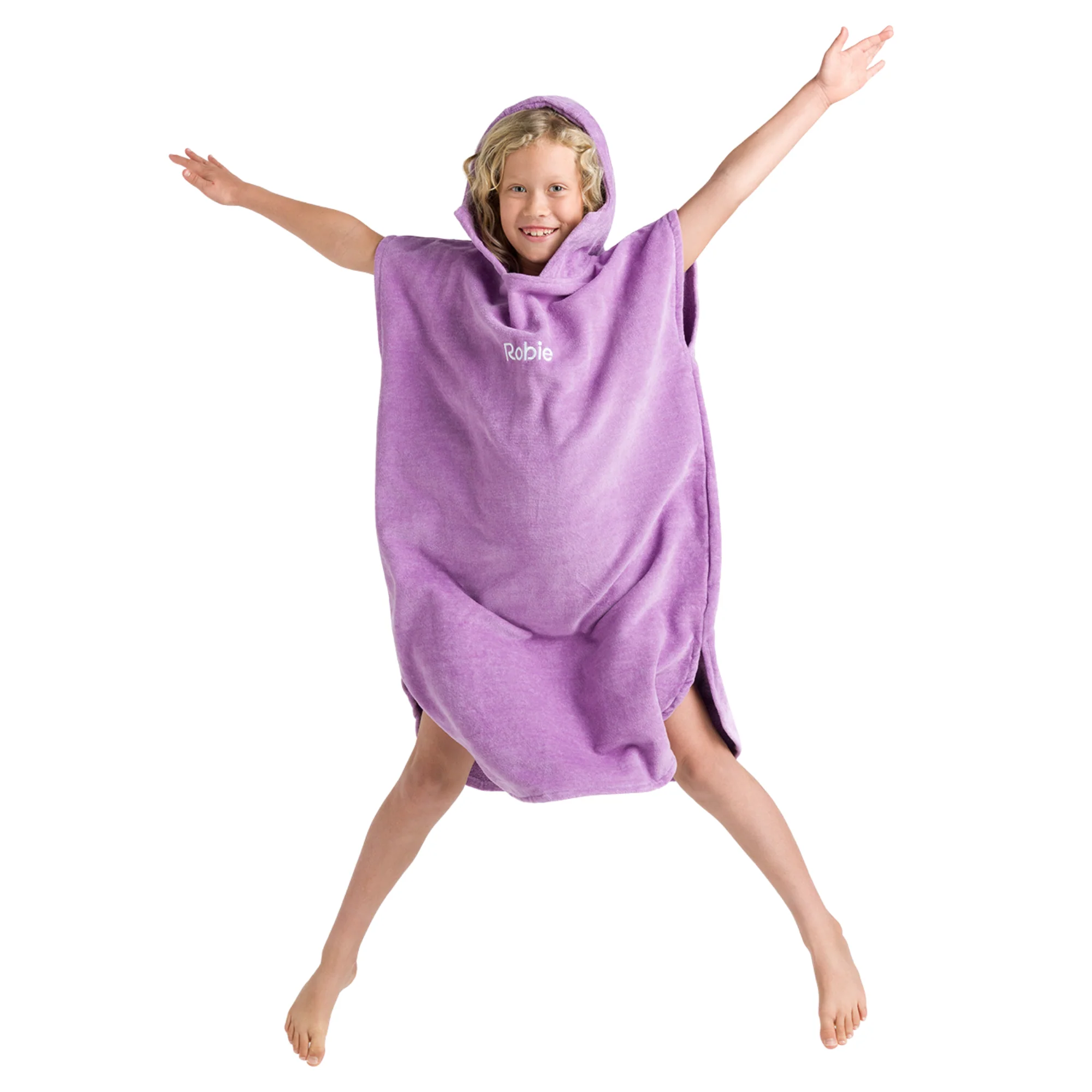 Robie Original - Junior Hooded Short Sleeve Changing Robe (Orchid) - Image 5