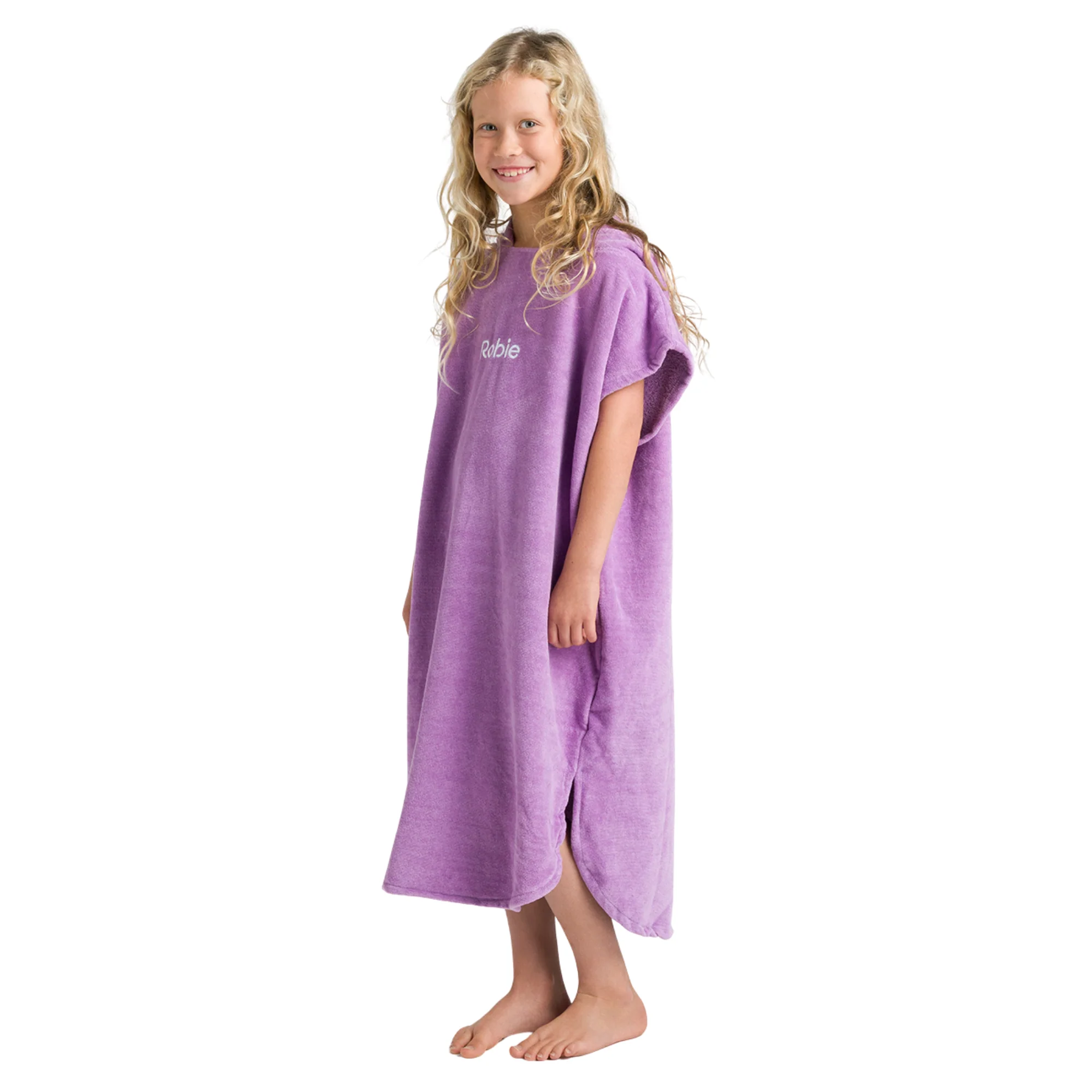 Robie Original - Junior Hooded Short Sleeve Changing Robe (Orchid) - Image 8