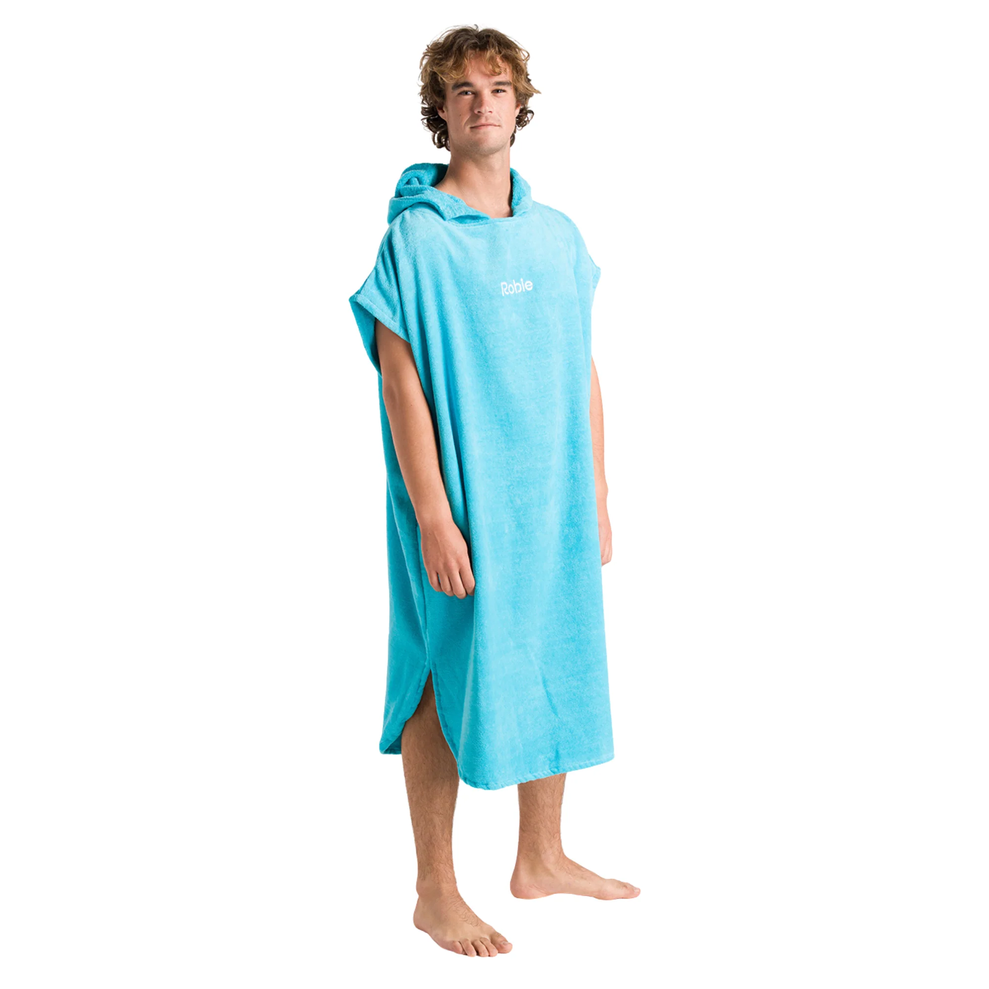 Robie Original - Adult Unisex Hooded Short Sleeve Changing Robe (Hawaiian Blue) - Image 5