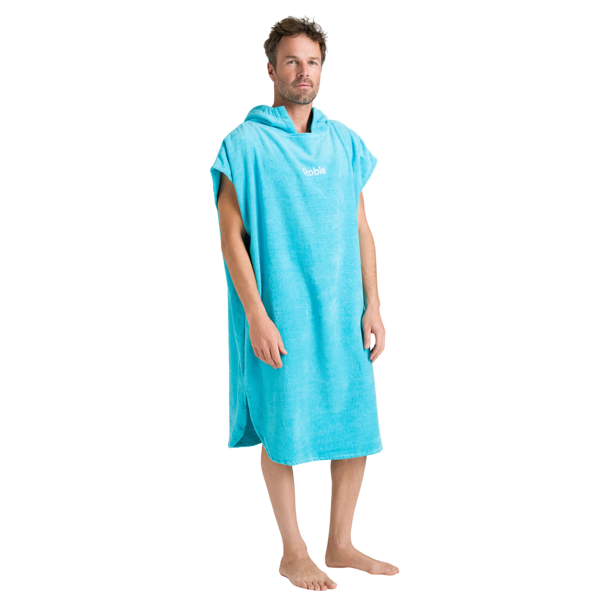 Robie Original - Adult Unisex Hooded Short Sleeve Changing Robe (Hawaiian Blue) - Image 7