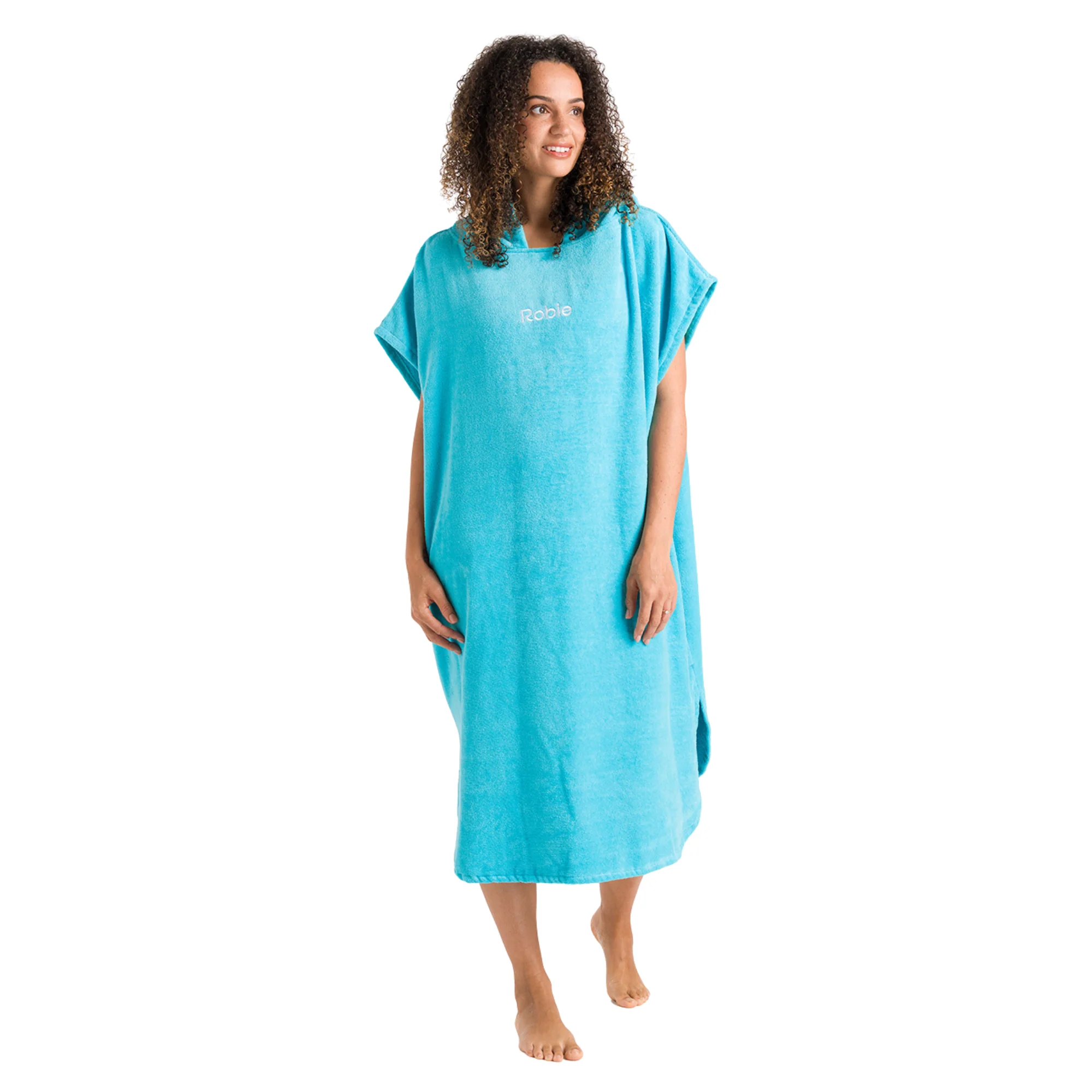 Robie Original - Adult Unisex Hooded Short Sleeve Changing Robe (Hawaiian Blue) - Image 8