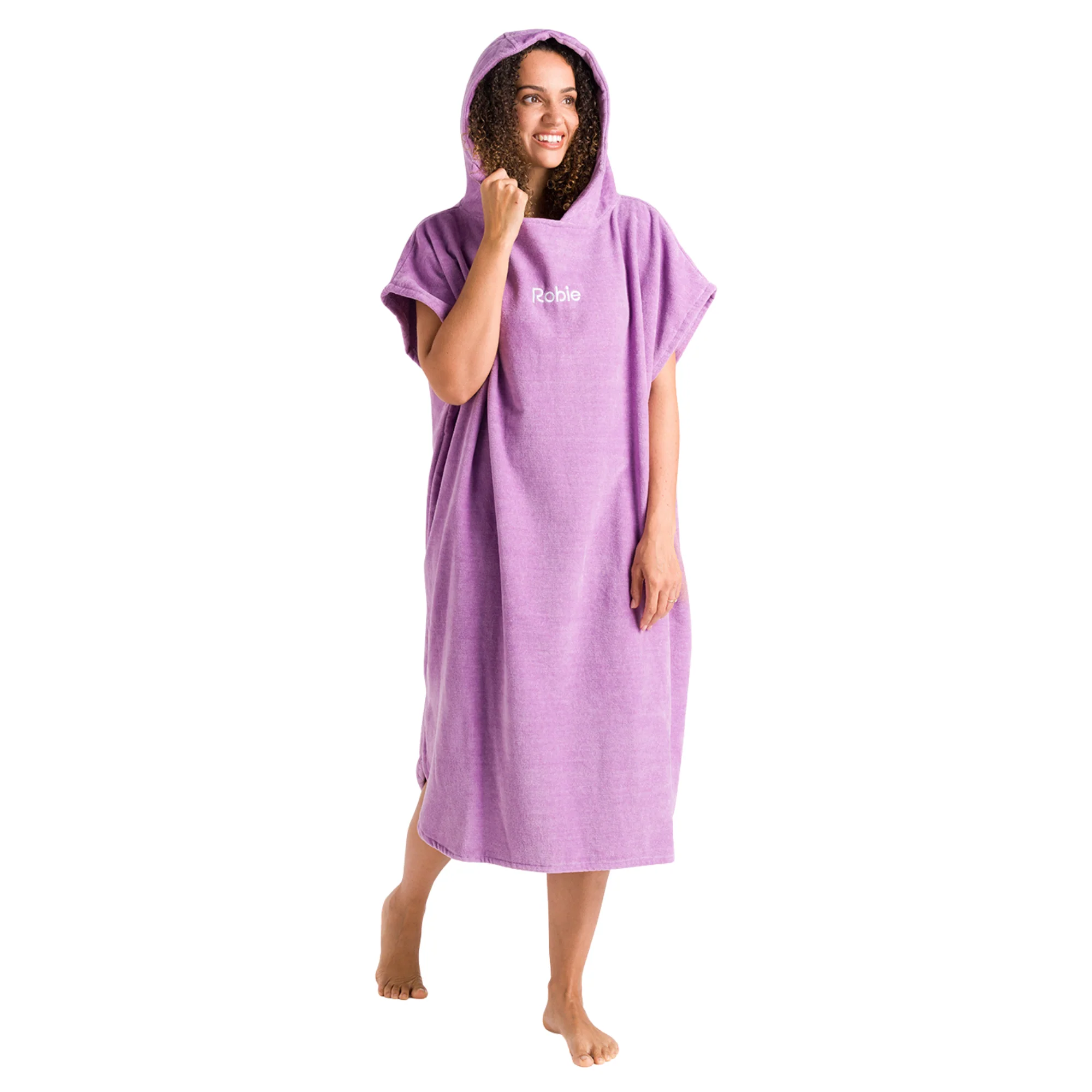 Robie Original - Adult Unisex Hooded Short Sleeve Changing Robe (Orchid)