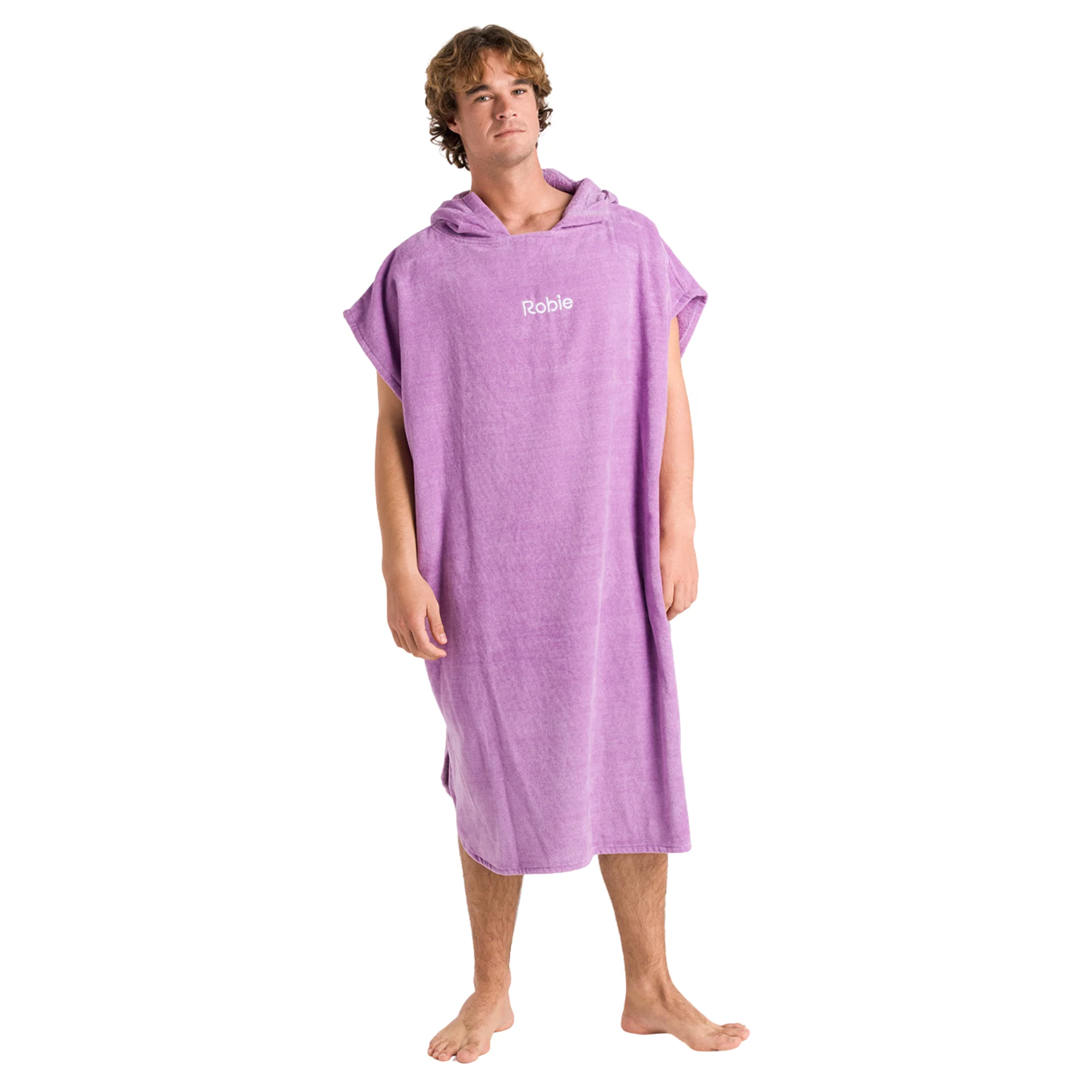 Robie Original - Adult Unisex Hooded Short Sleeve Changing Robe (Orchid) - Image 6
