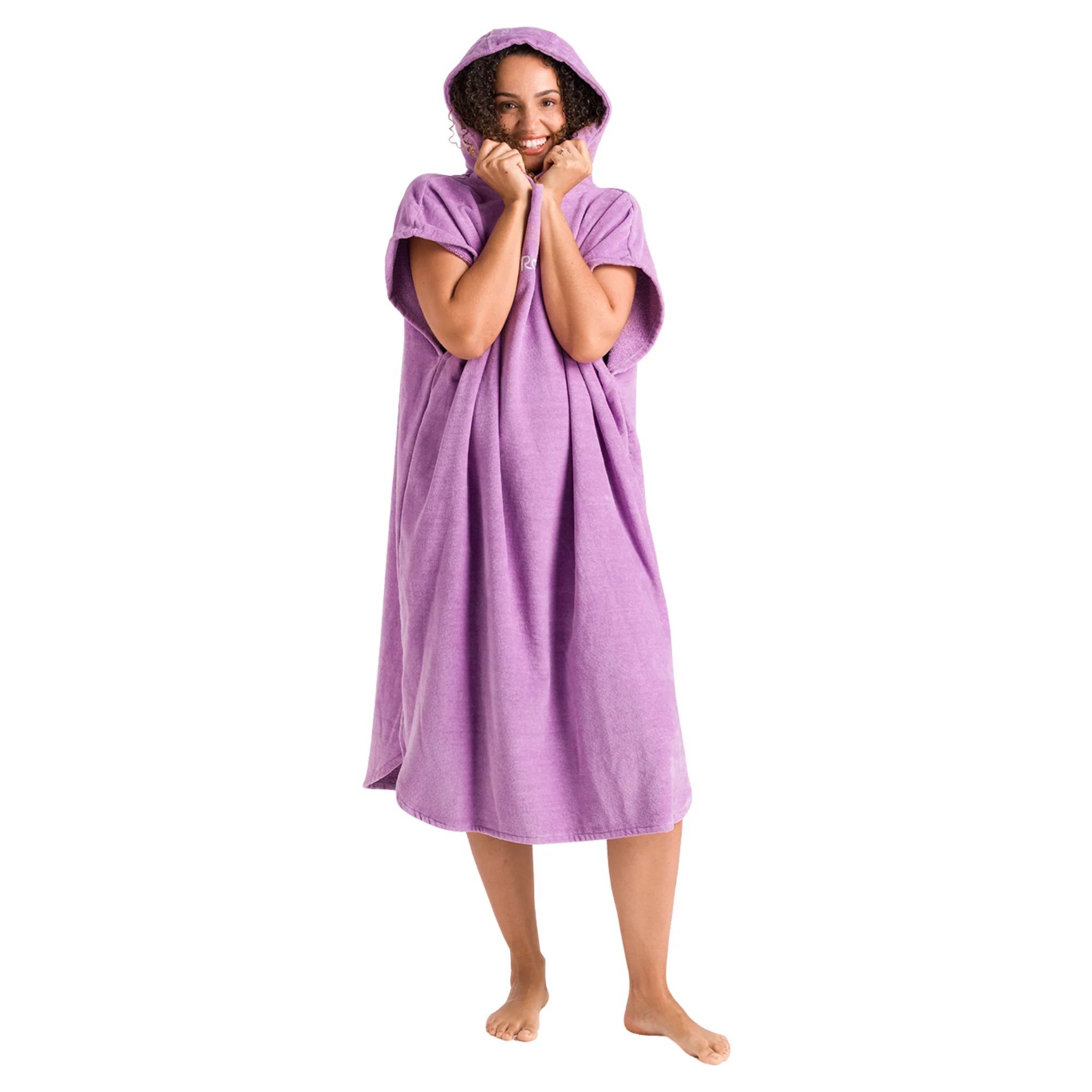 Robie Original - Adult Unisex Hooded Short Sleeve Changing Robe (Orchid) - Image 8
