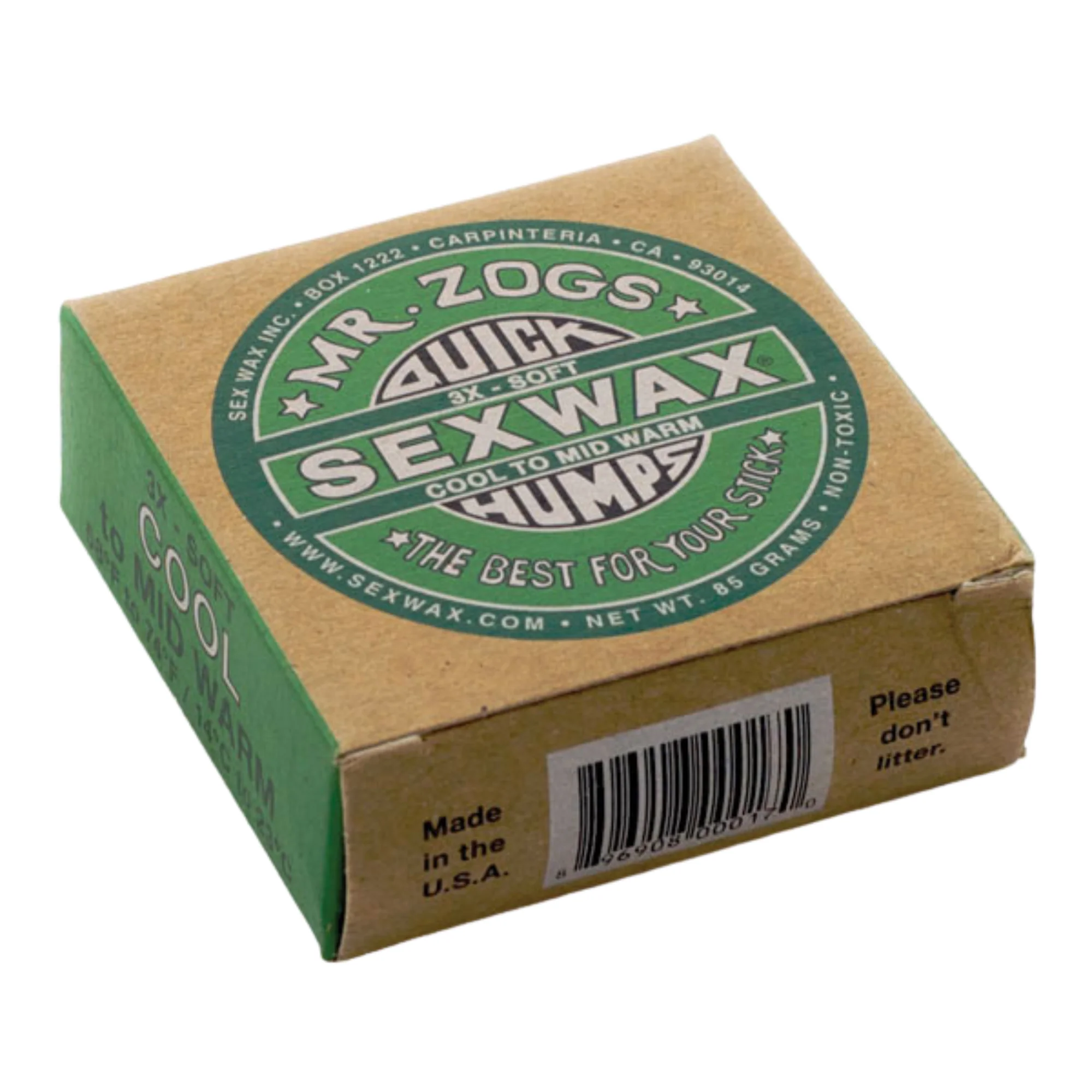 SexWax Quick Humps Surf Wax (Green)(Soft - Cool to Mid-Warm)