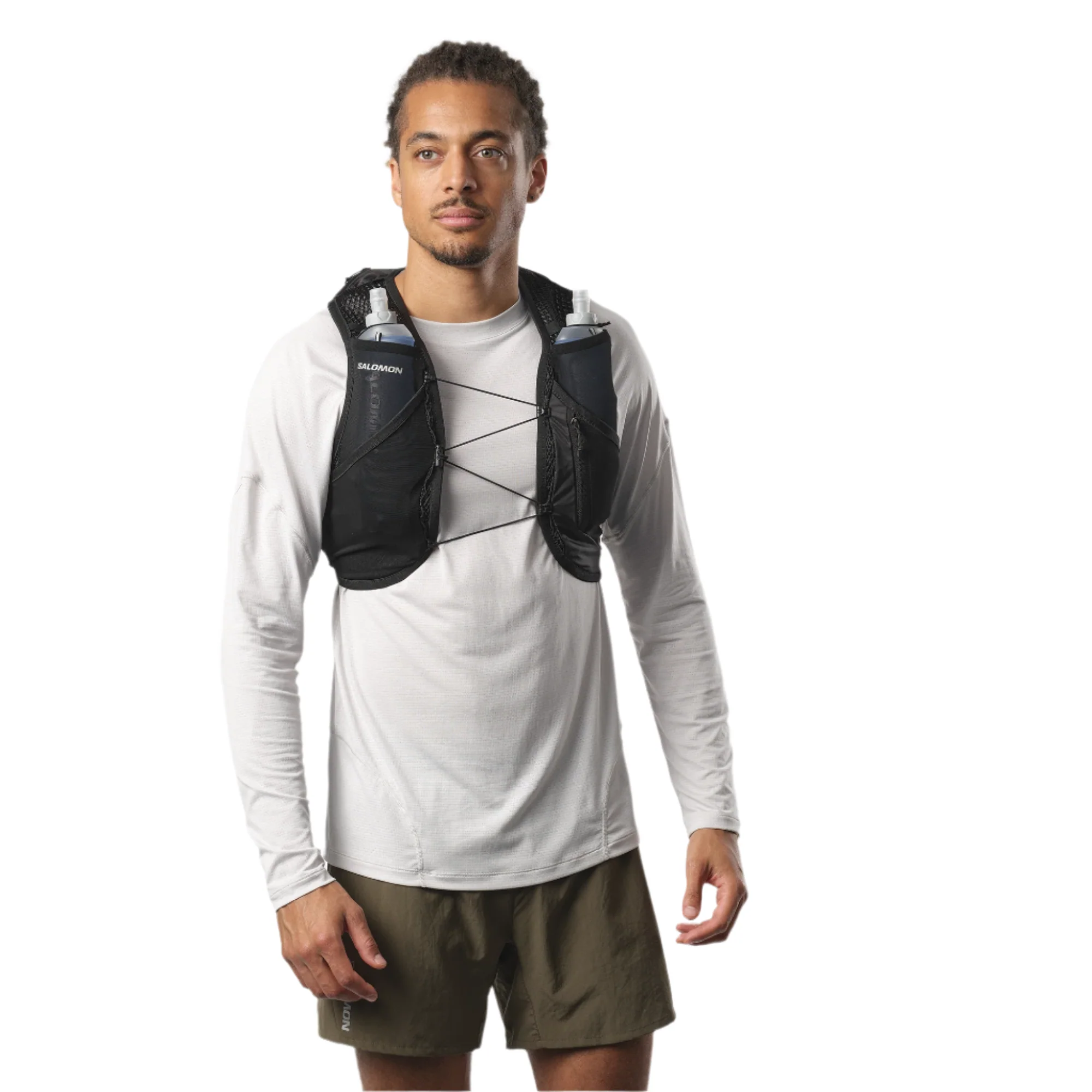 Salomon Unisex Active Skin 8L Running Vest Set (Black/Metal) - Image 4