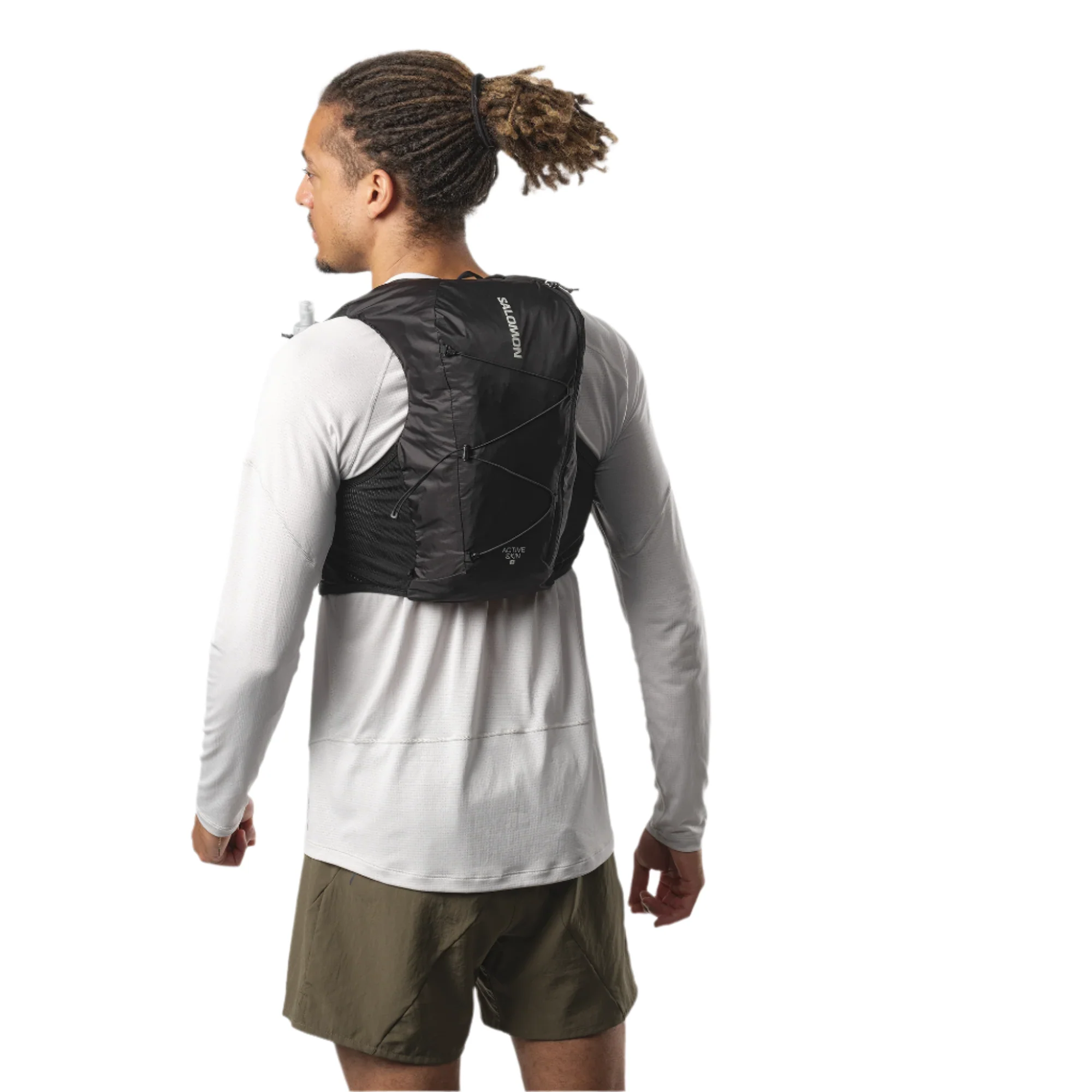 Salomon Unisex Active Skin 8L Running Vest Set (Black/Metal) - Image 6