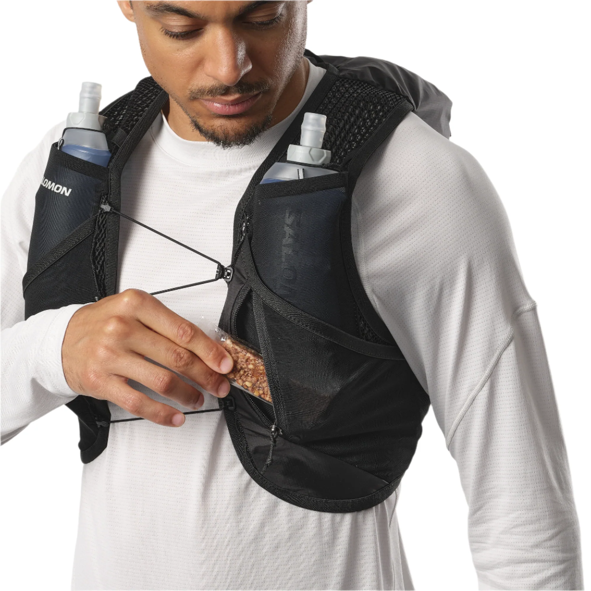 Salomon Unisex Active Skin 8L Running Vest Set (Black/Metal) - Image 8