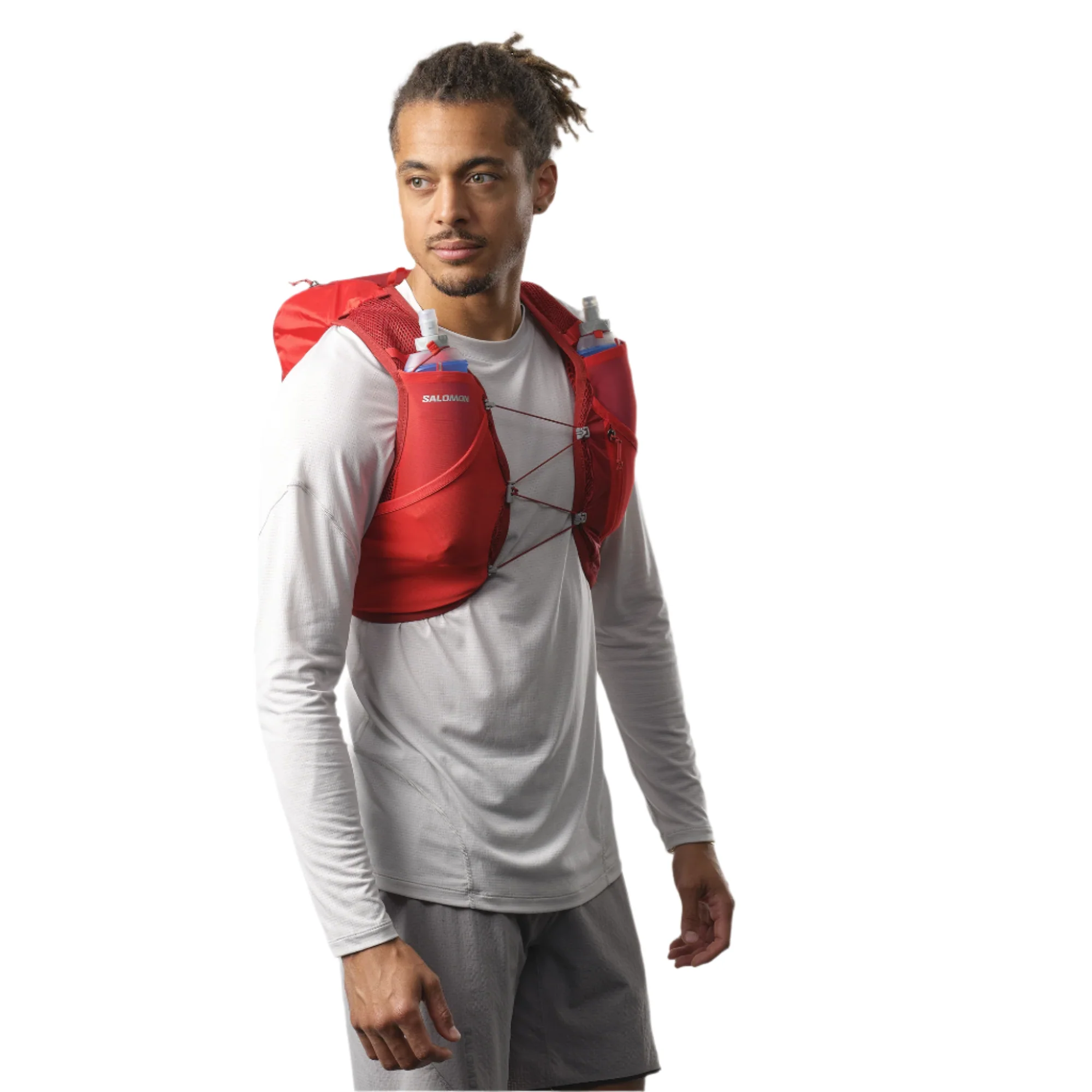 Salomon Unisex Active Skin 8L Running Vest Set (Red Dahlia/High Risk Red) - Image 3