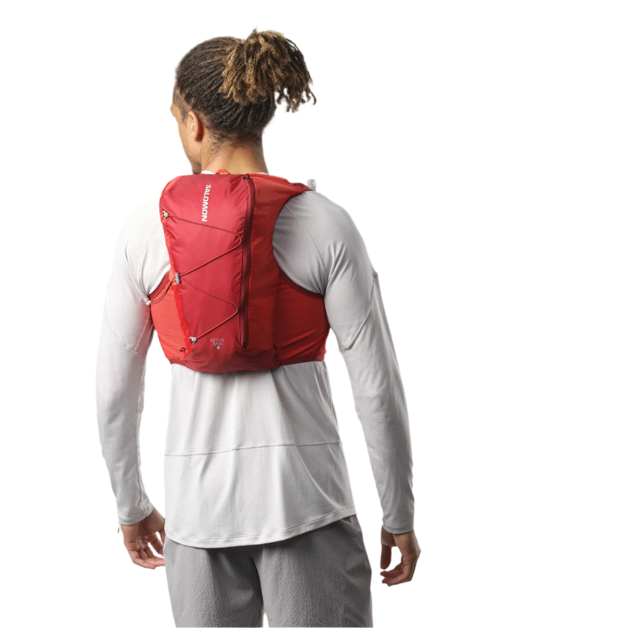 Salomon Unisex Active Skin 8L Running Vest Set (Red Dahlia/High Risk Red) - Image 4