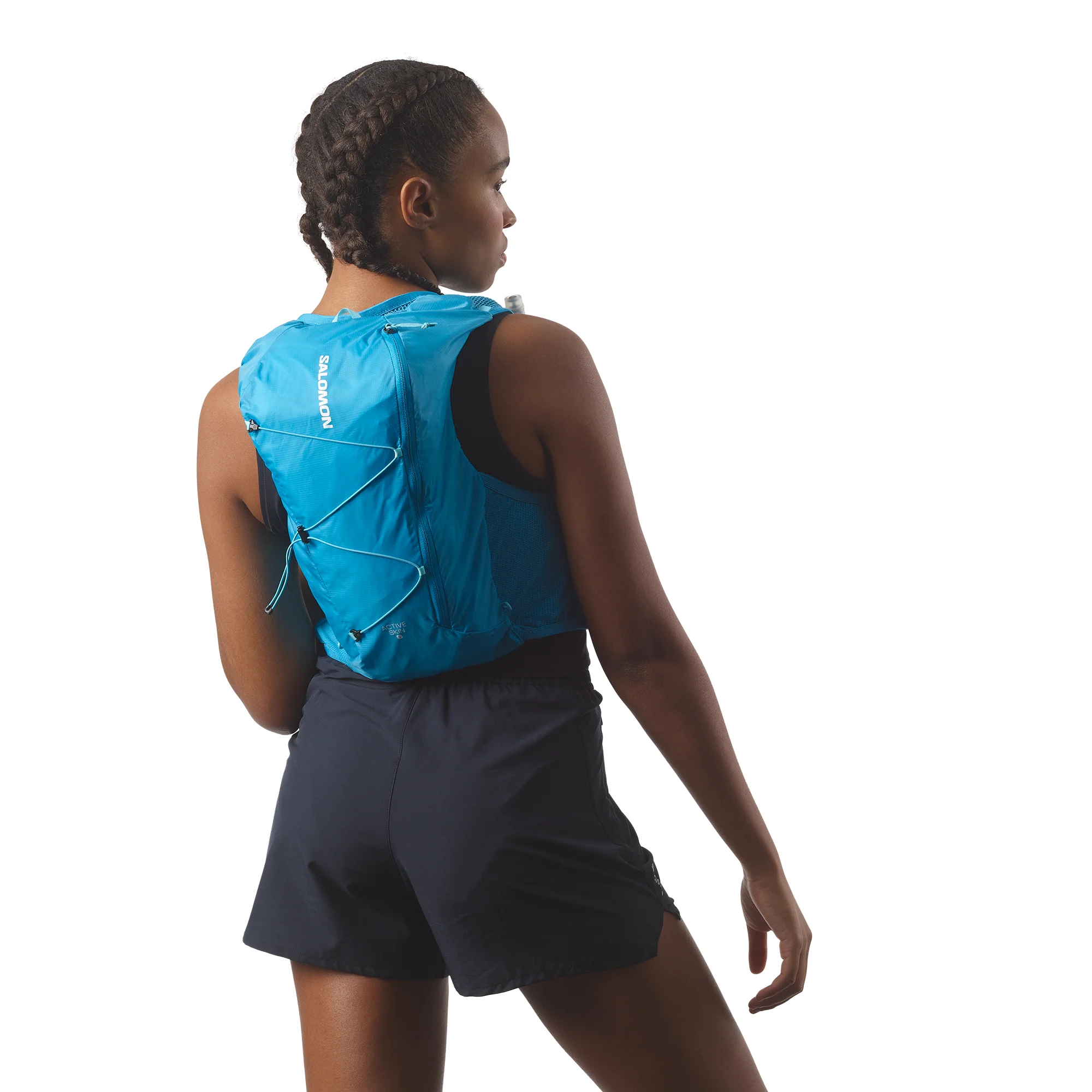 Salomon Unisex Active Skin 8L Running Vest Set (Danube Blue/Blue Curacao) - Image 4