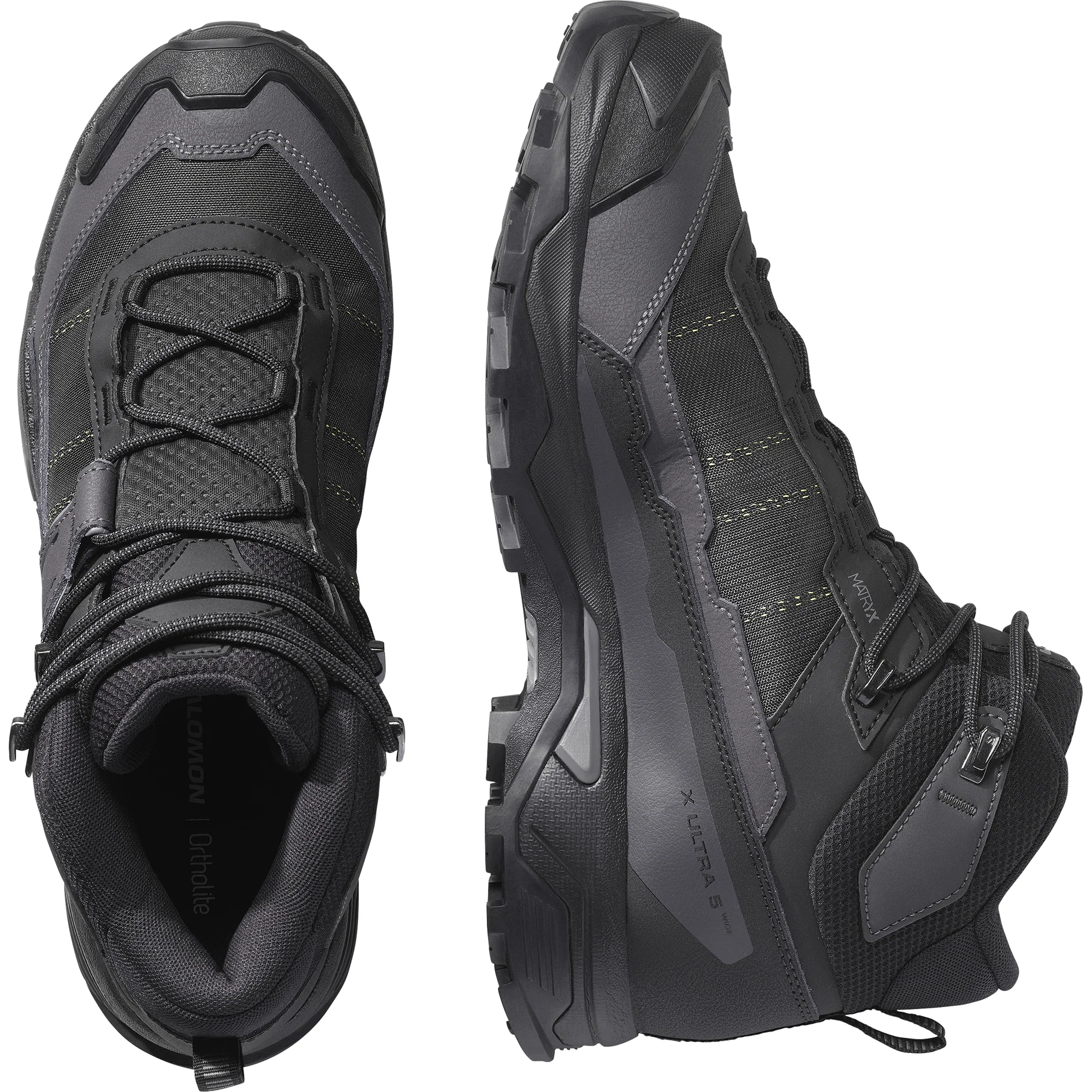 Salomon Men's X Ultra 5 Gore-Tex Wide Fit Mid Trail Boots (Black/Asphalt/Castlerock) - Image 4
