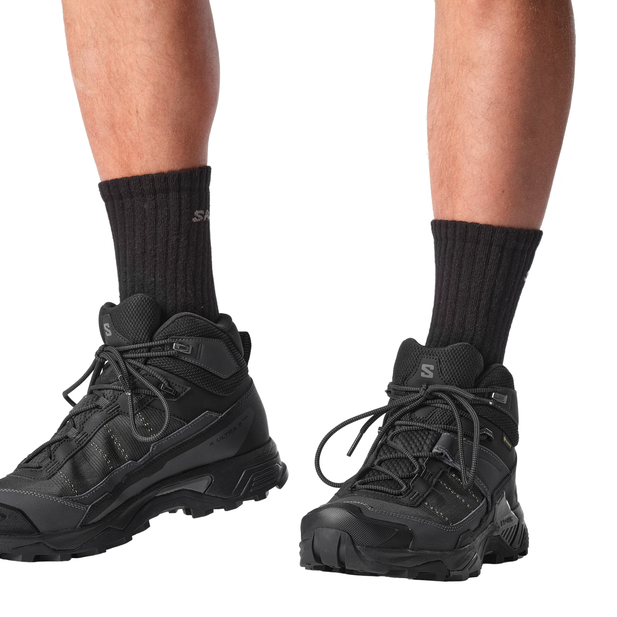 Salomon Men's X Ultra 5 Gore-Tex Wide Fit Mid Trail Boots (Black/Asphalt/Castlerock) - Image 7