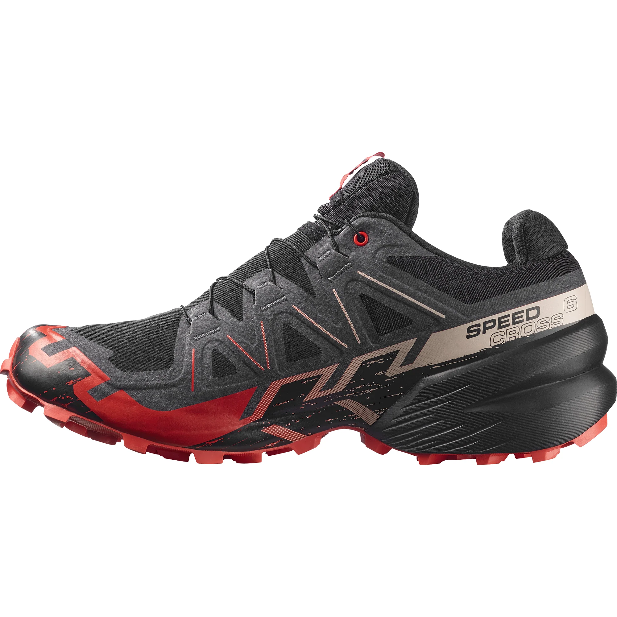 Salomon Men's Speedcross 6 Gore-Tex Trail Running Shoes (Black/Fiery Red) - Image 2