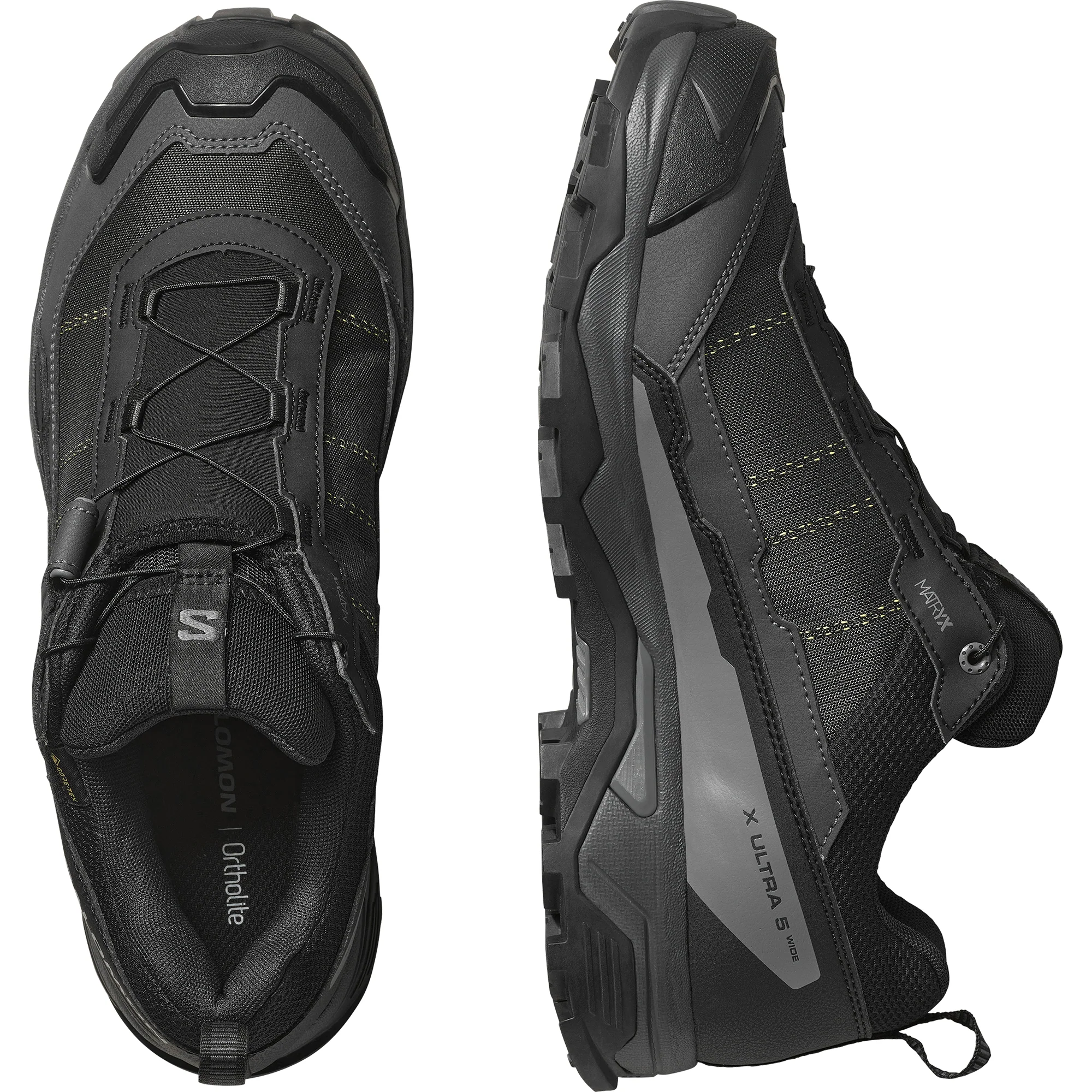 Salomon Men's X Ultra 5 Gore-Tex Trail Shoes - WIDE FIT (Black/Asphalt/Castlerock) - Image 5