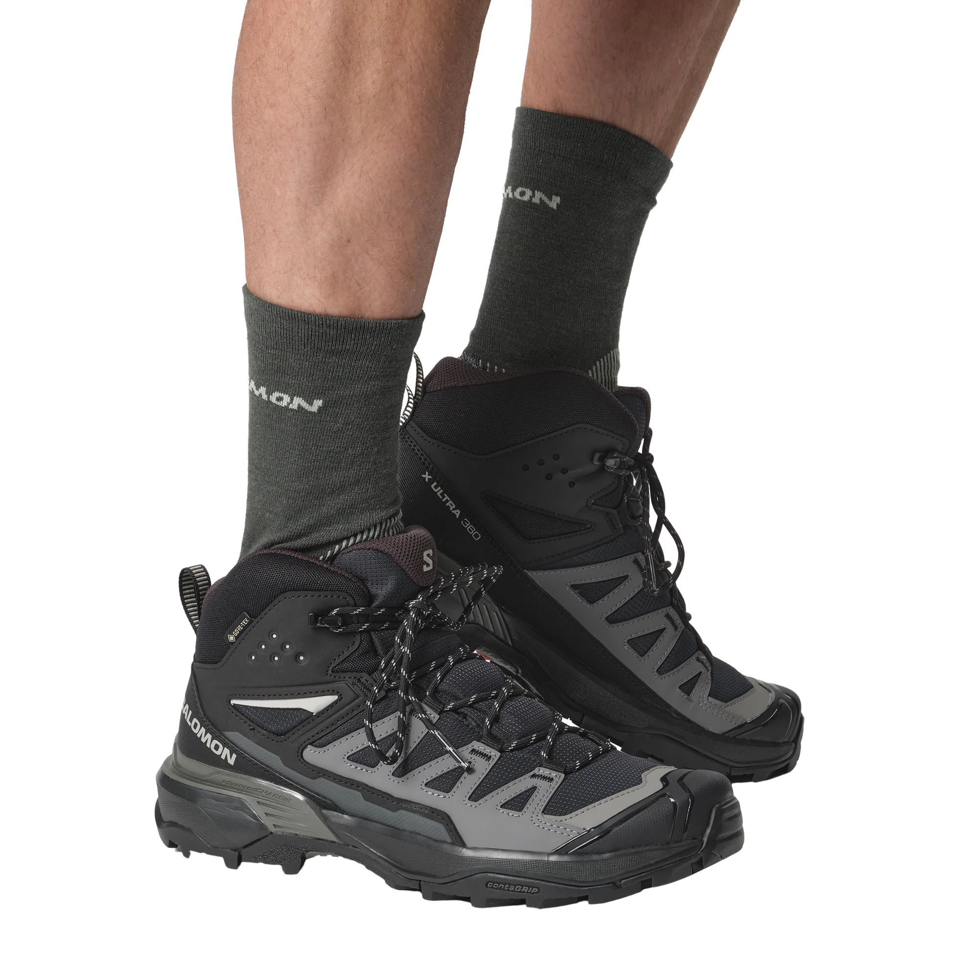 Salomon Men's X Ultra 360 Gore-Tex Mid Trail Boots (Black/Magnet/Pewter) - Image 7