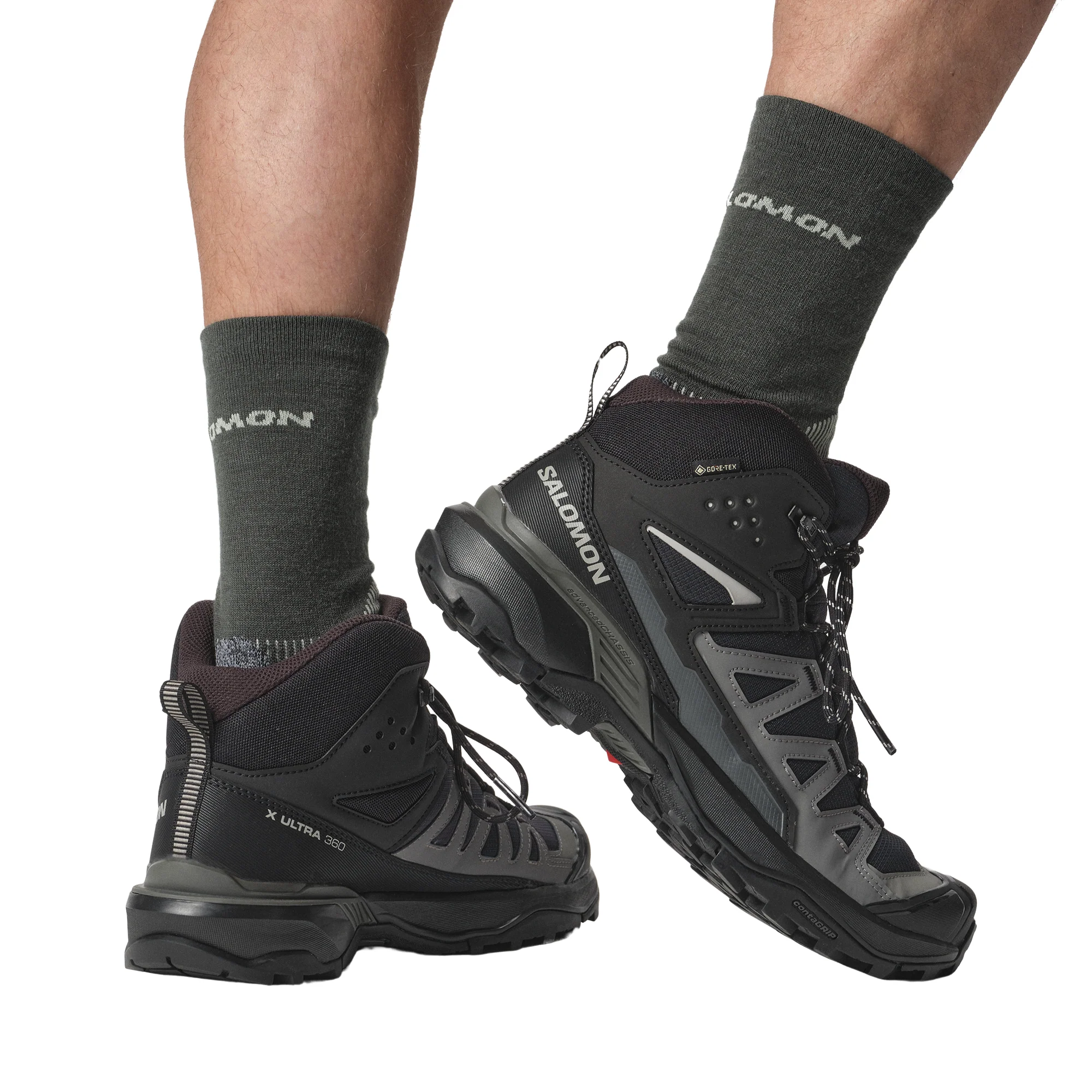 Salomon Men's X Ultra 360 Gore-Tex Mid Trail Boots (Black/Magnet/Pewter) - Image 8