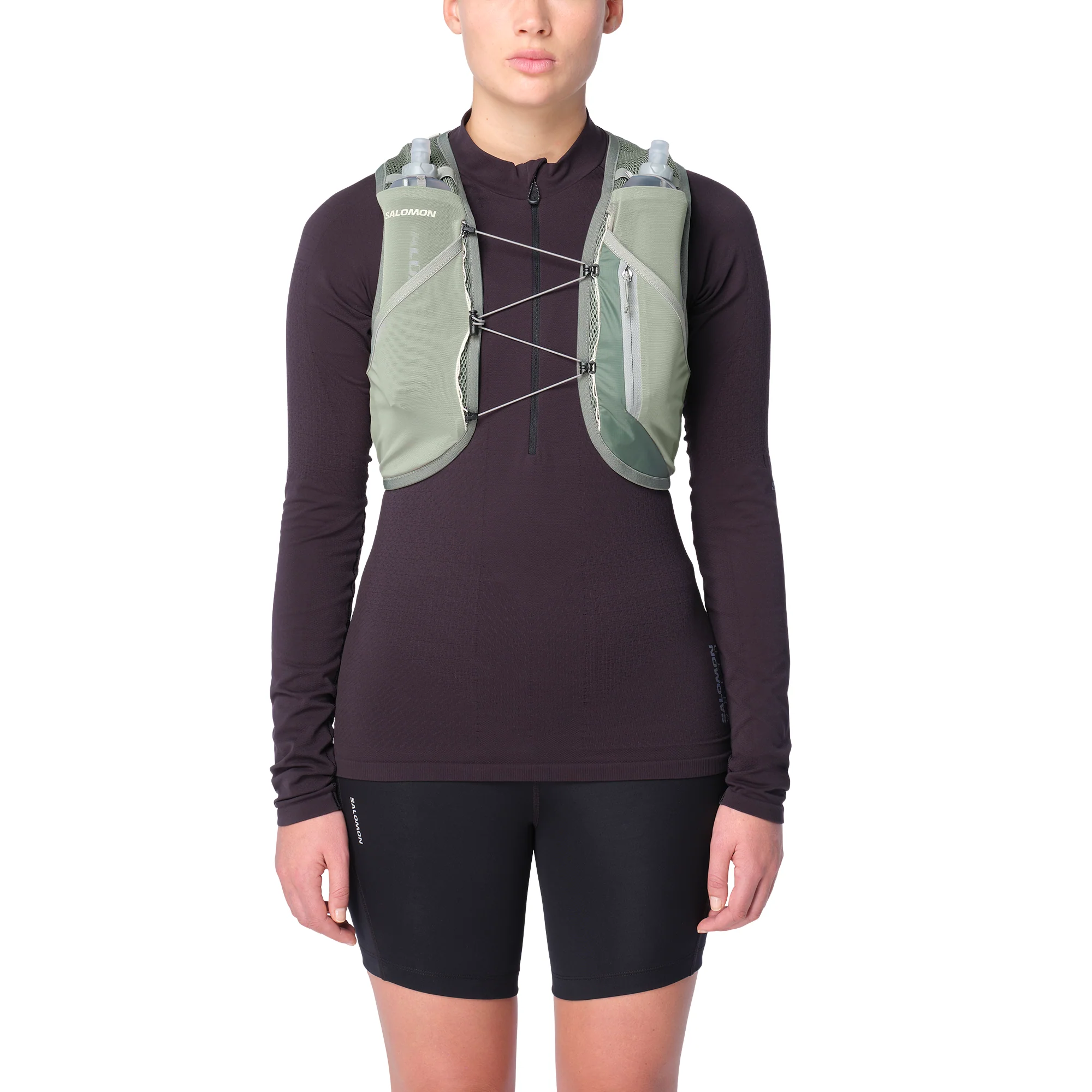 Salomon Unisex Active Skin 8L Running Vest Set (Laurel Wreath) - Image 3