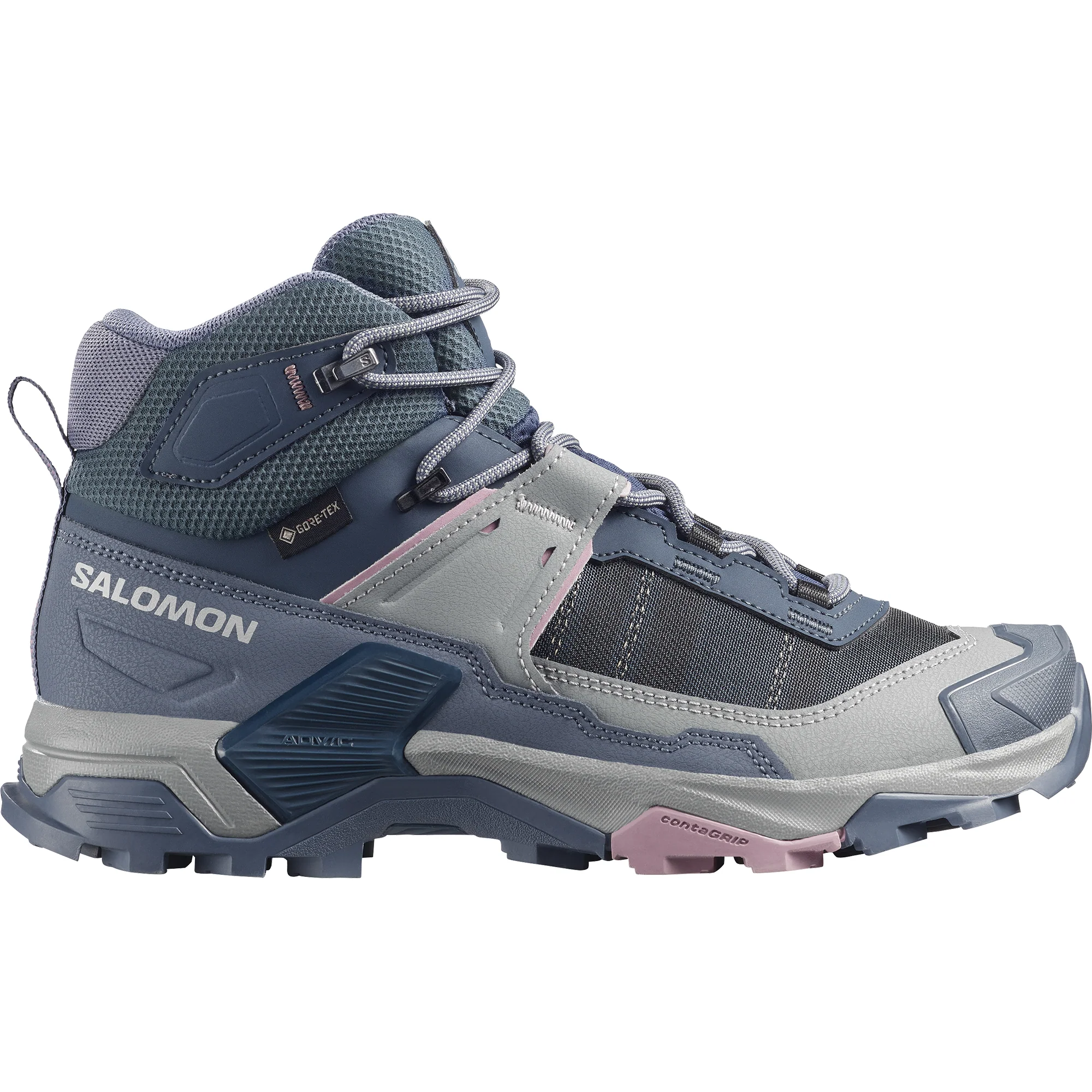Salomon Women's X Ultra 5 Gore-Tex Mid Trail Boots (Spellbound/Monument/Dusky Orchid)
