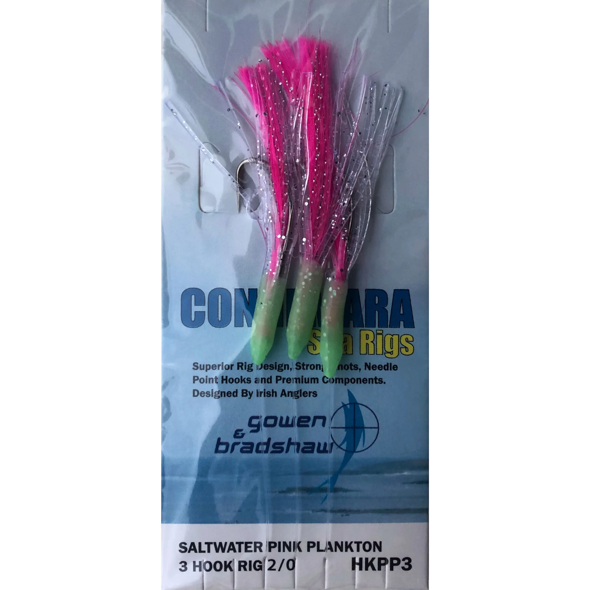 Gowen & Bradshaw Connemara Saltwater 3 Hook Rig (Pink Plankton)(Size 2/0)