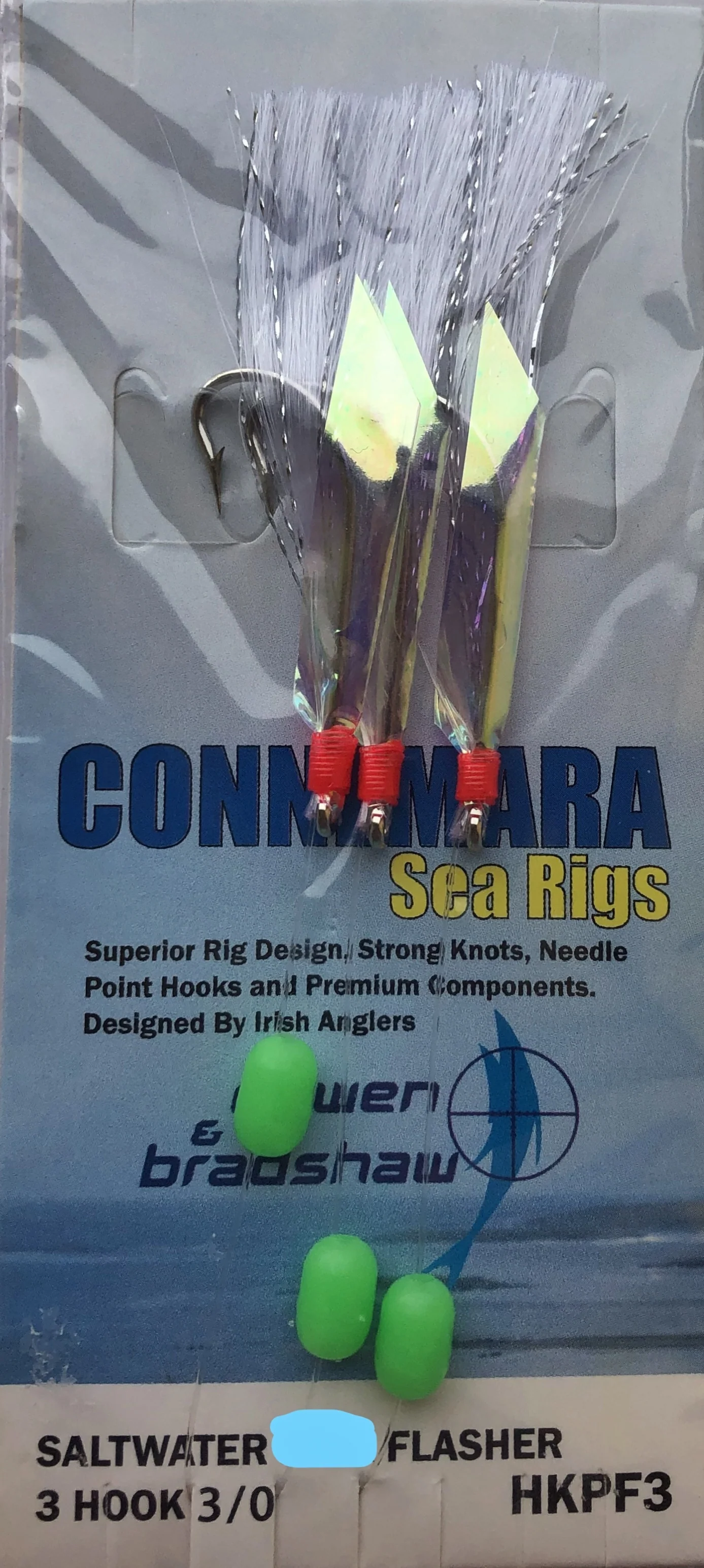 Gowen & Bradshaw Connemara Saltwater Flasher 3 Hook Rig (Size 3/0)