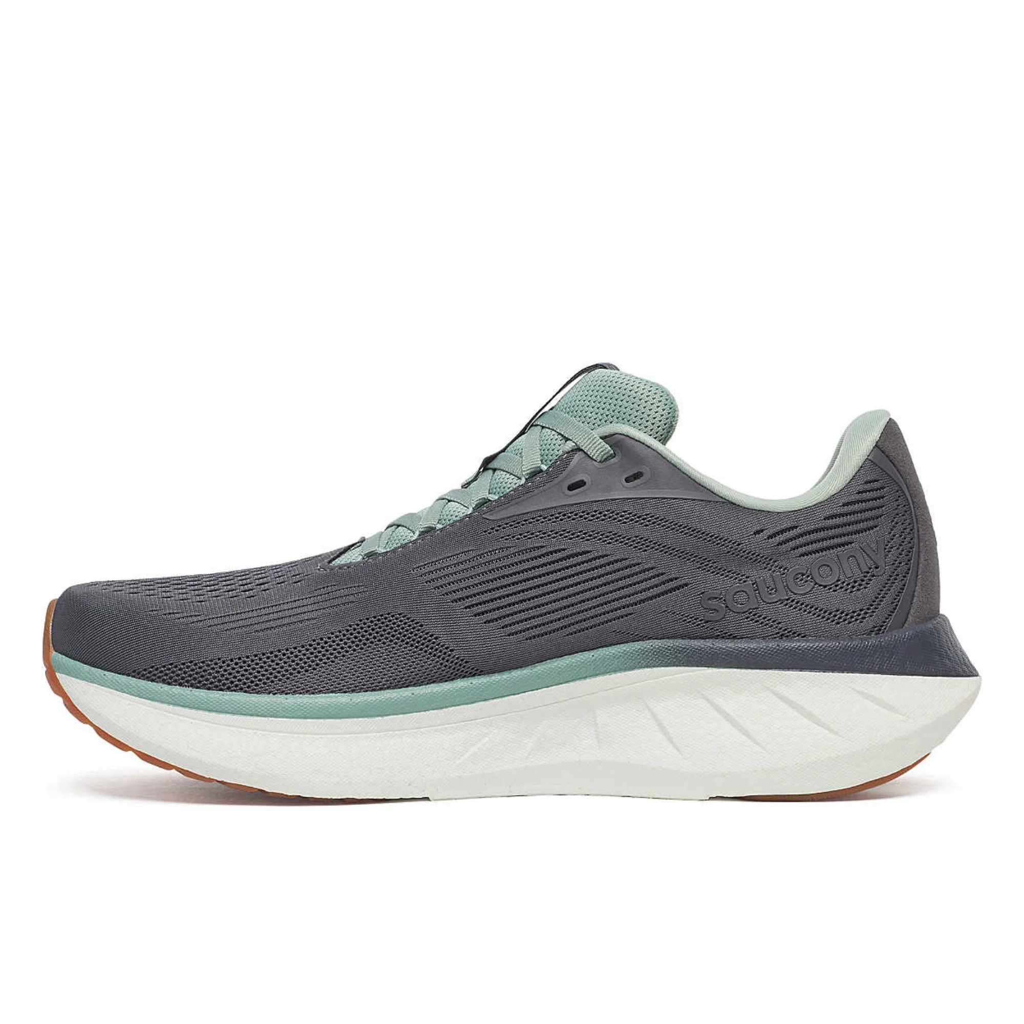 Saucony Men's Ride 18 Running Shoes (Carbon/Iceberg) - Image 2