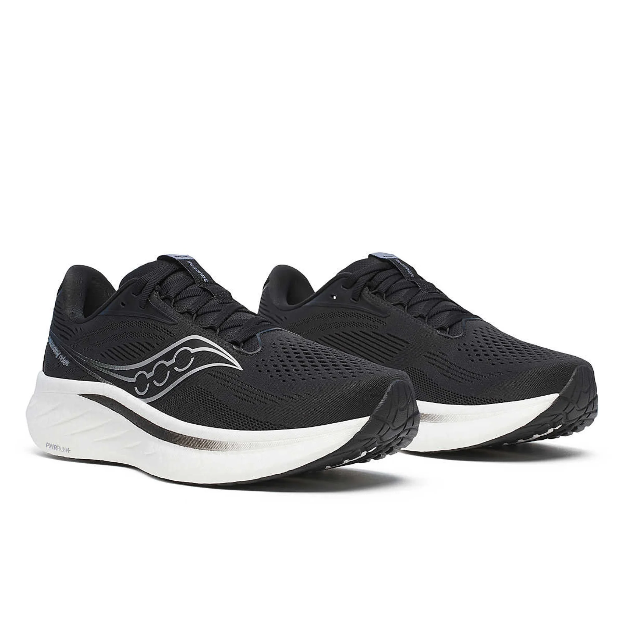 Saucony Men's Ride 18 Wide Fit Running Shoes (Black/White) - Image 4