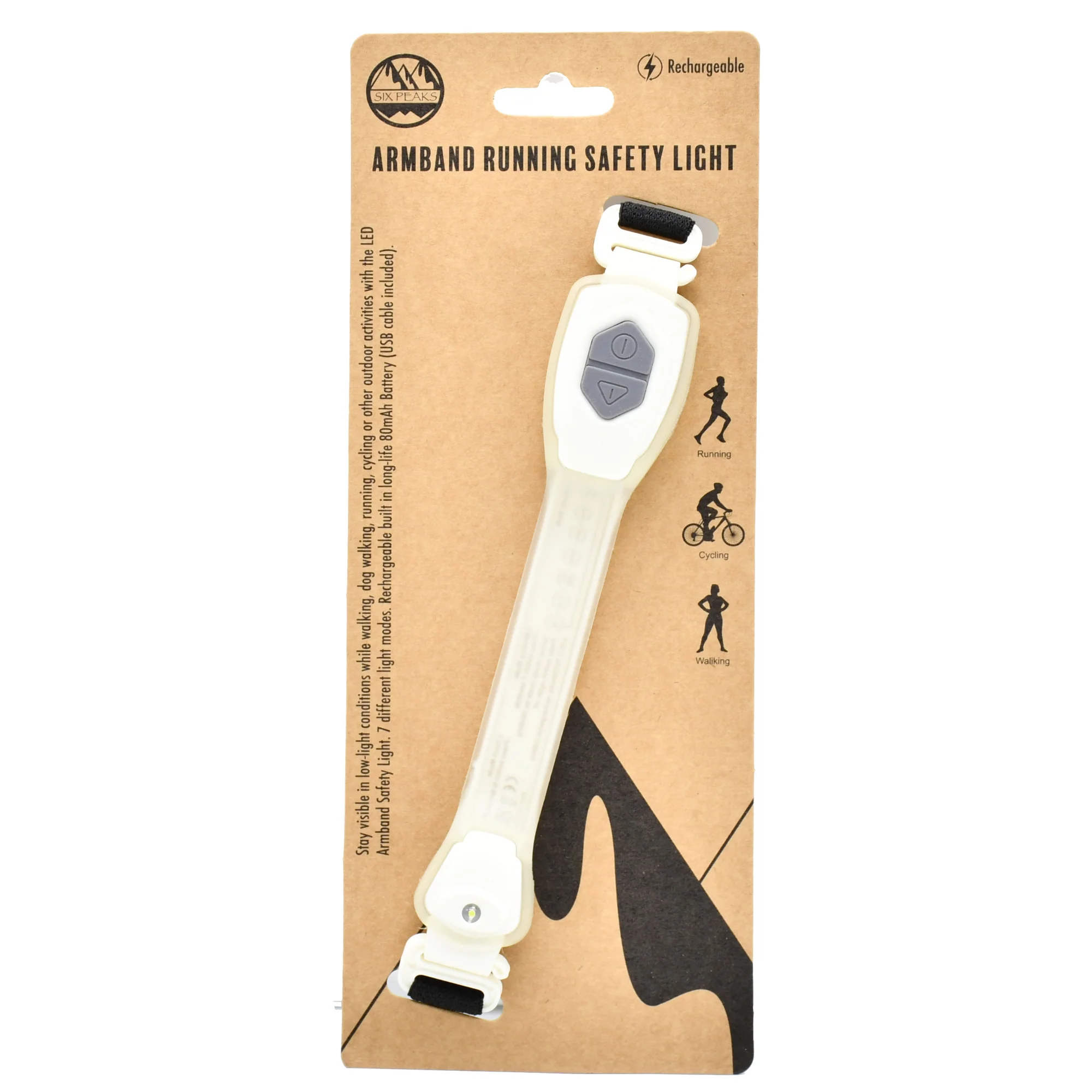 Six Peaks LED Running Safety Light Armband (7 Colour Settings)