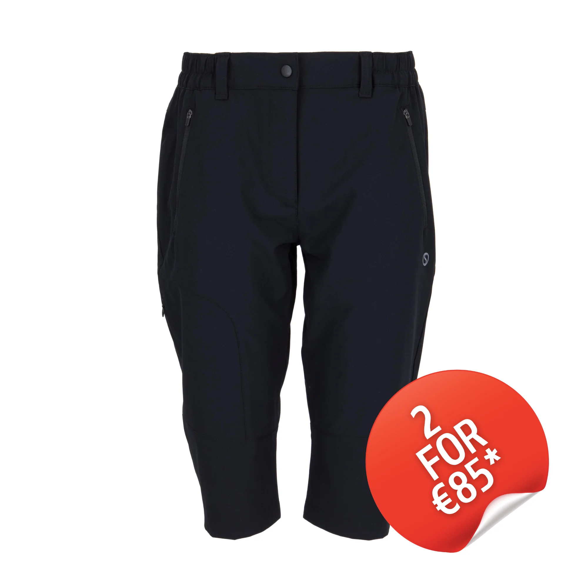 Silverpoint Women's Coniston Light Capri Trousers (Black)