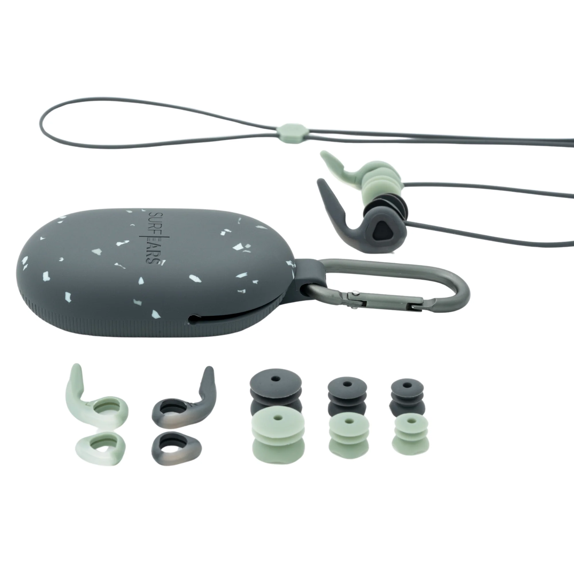 SurfEars Adult 4.0 Swim Watersports Earplugs (Black/Sage) - Image 2