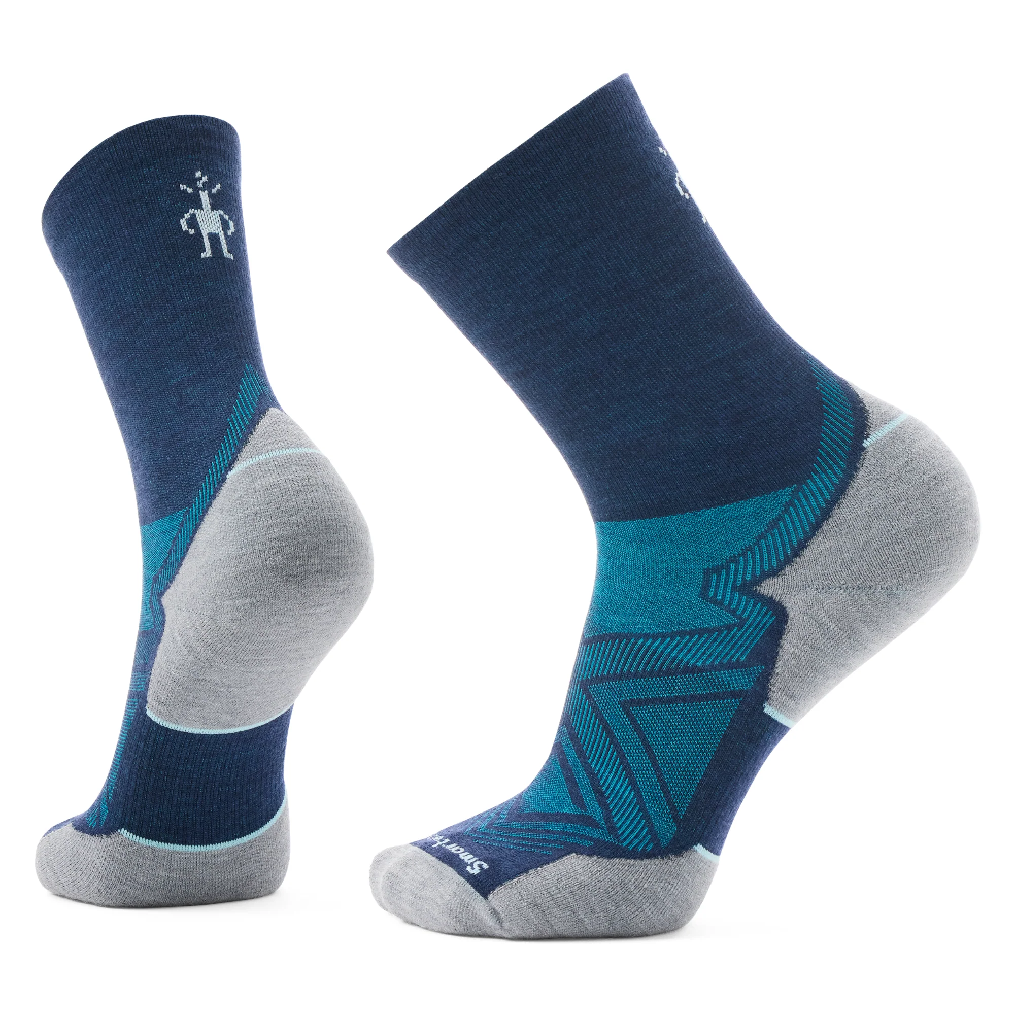 Smartwool Men's Targeted Cushion Merino Blend Mid Crew Run Socks (Deep Navy)