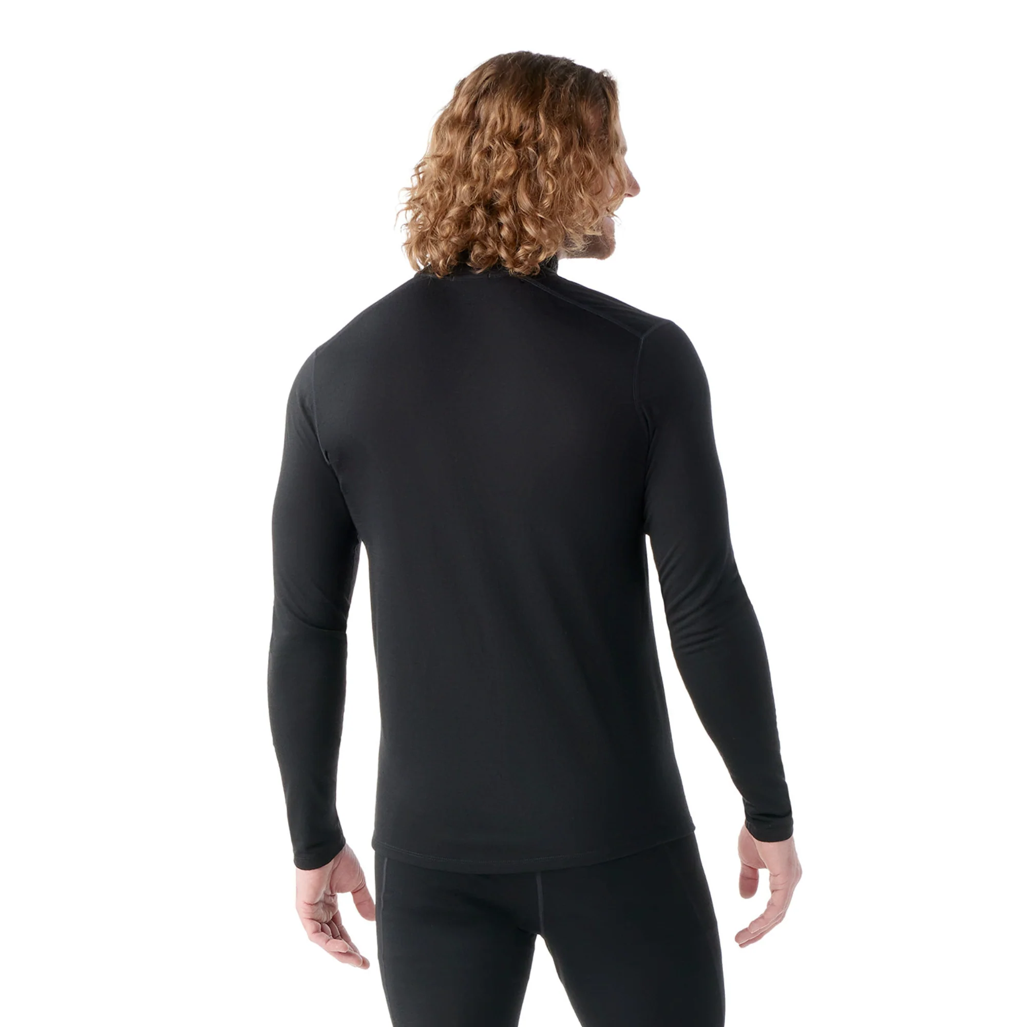 Smartwool Men's Classic Thermal Merino 150 Quarter Zip Long Sleeve Base Layer Top (Black) - Image 2