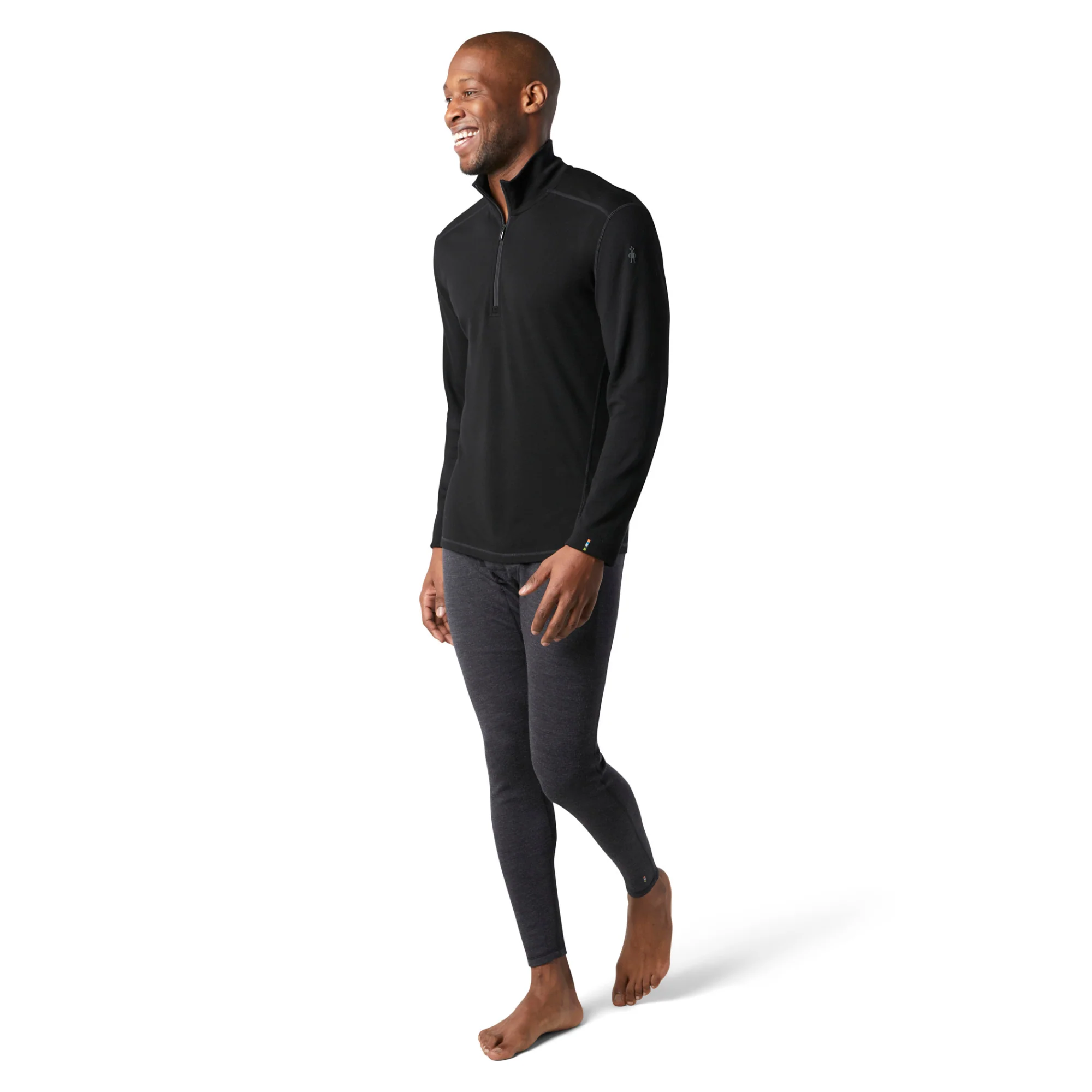 Smartwool Men's Classic Thermal Merino 250 Quarter Zip Long Sleeve Base Layer Top (Black) - Image 3