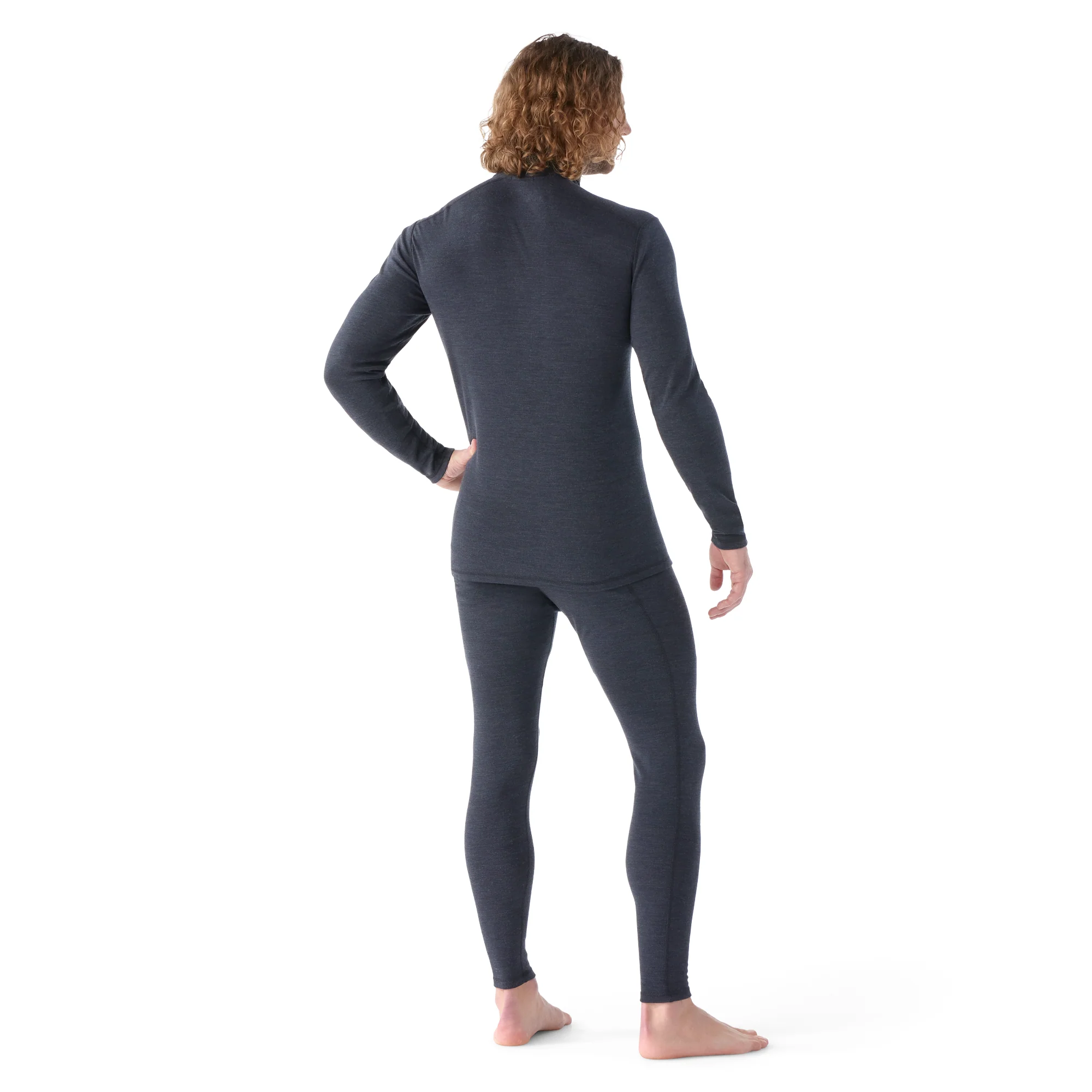 Smartwool Men's Classic Thermal Merino 250 Quarter Zip Long Sleeve Base Layer Top (Charcoal Heather) - Image 3