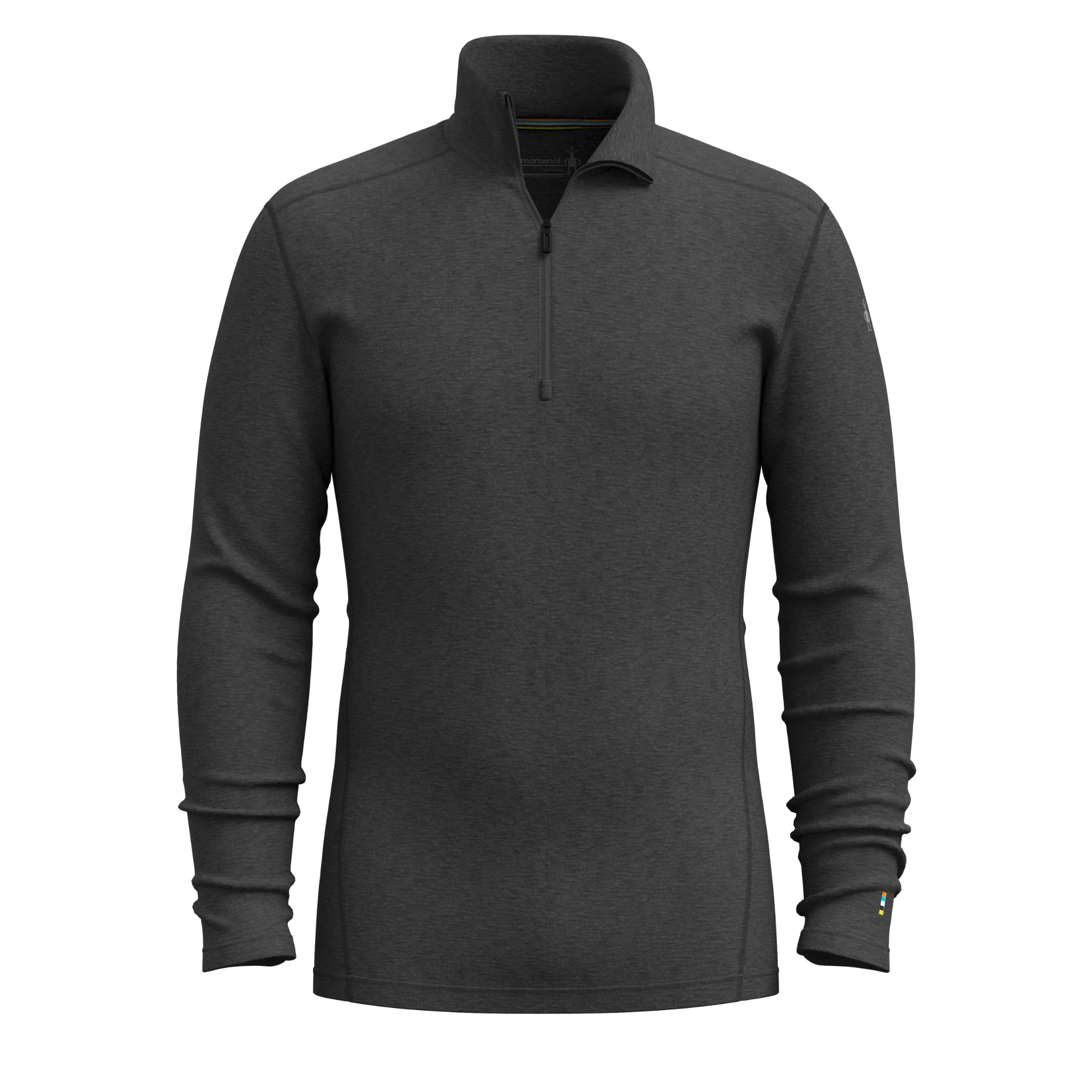 Smartwool Men's Classic Thermal Merino 250 Quarter Zip Long Sleeve Base Layer Top (Charcoal Heather) - Image 4