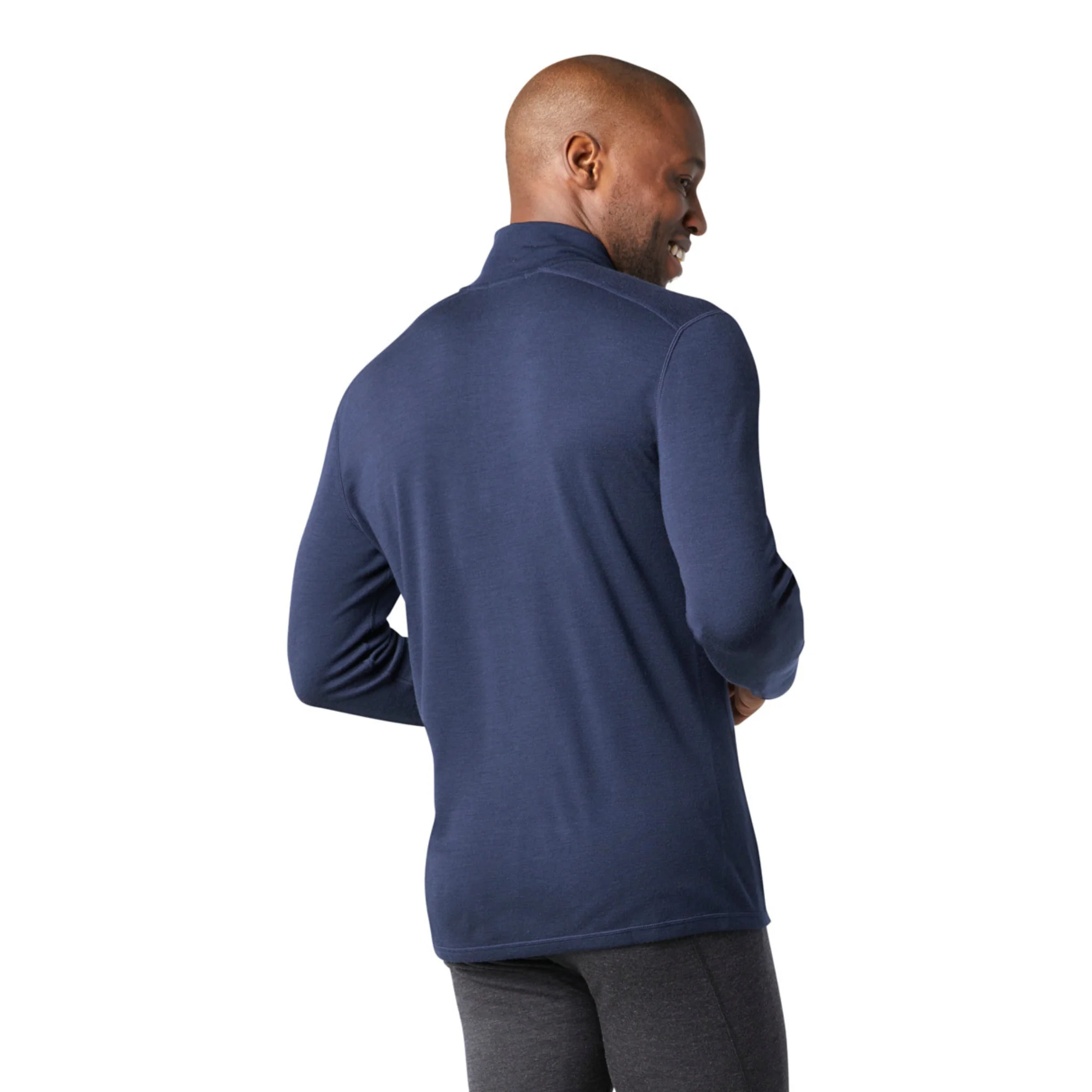 Smartwool Men's Classic Thermal Merino 250 Quarter Zip Long Sleeve Base Layer Top (Deep Navy) - Image 2