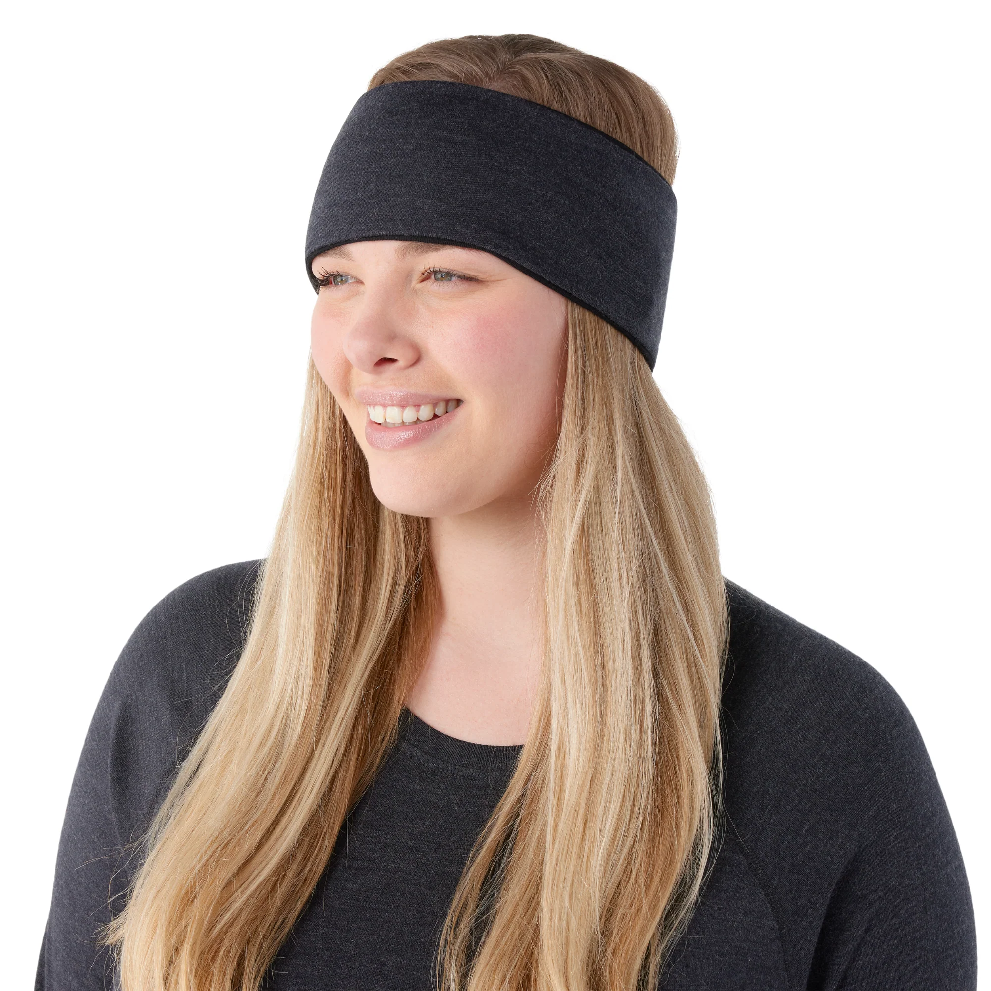 Smartwool Unisex Thermal Merino 250 Reversible Headband (Black/Charcoal Heather) - Image 4