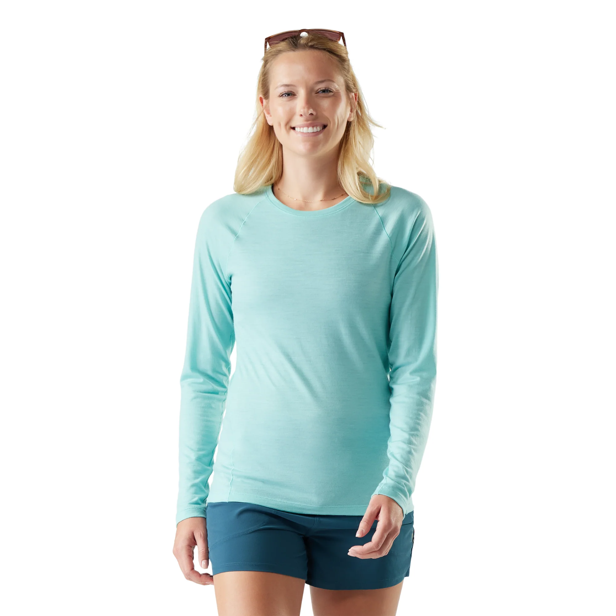 Smartwool Women's All Season Merino 150 Long Sleeve Base Layer Top (Boxed)(Pacific Blue)