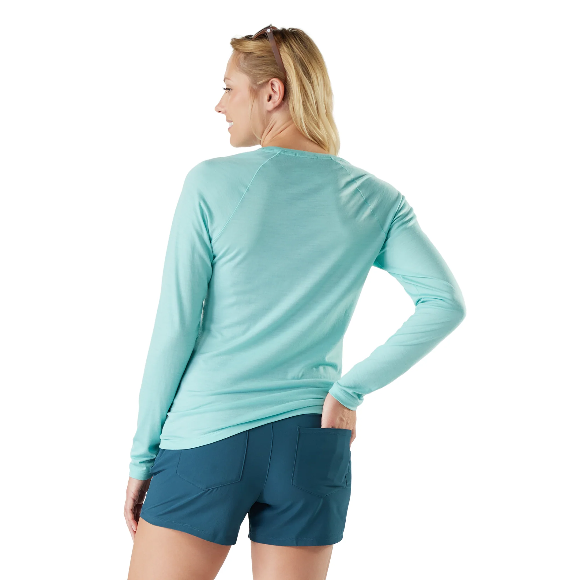 Smartwool Women's All Season Merino 150 Long Sleeve Base Layer Top (Boxed)(Pacific Blue) - Image 2