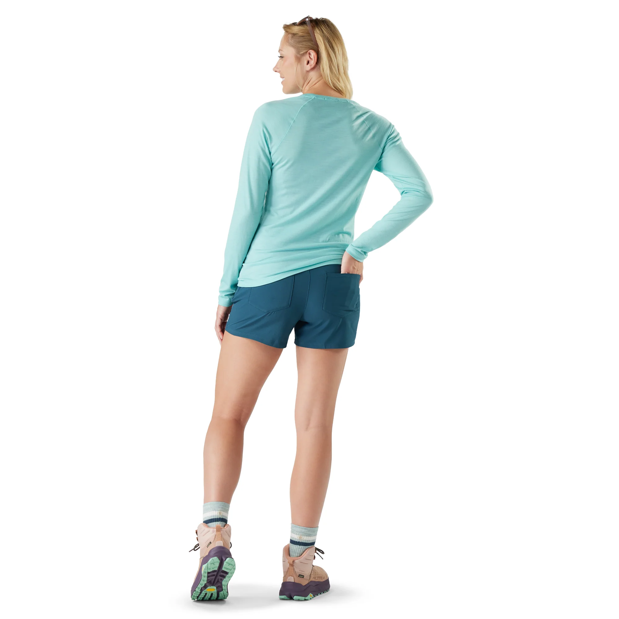 Smartwool Women's All Season Merino 150 Long Sleeve Base Layer Top (Boxed)(Pacific Blue) - Image 3