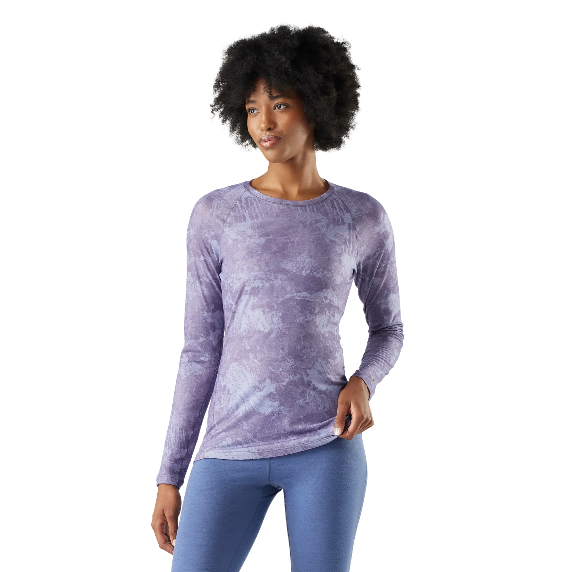 Smartwool Women's All Season Merino 150 Long Sleeve Base Layer Top (Boxed)(Purple Storm Mountain)