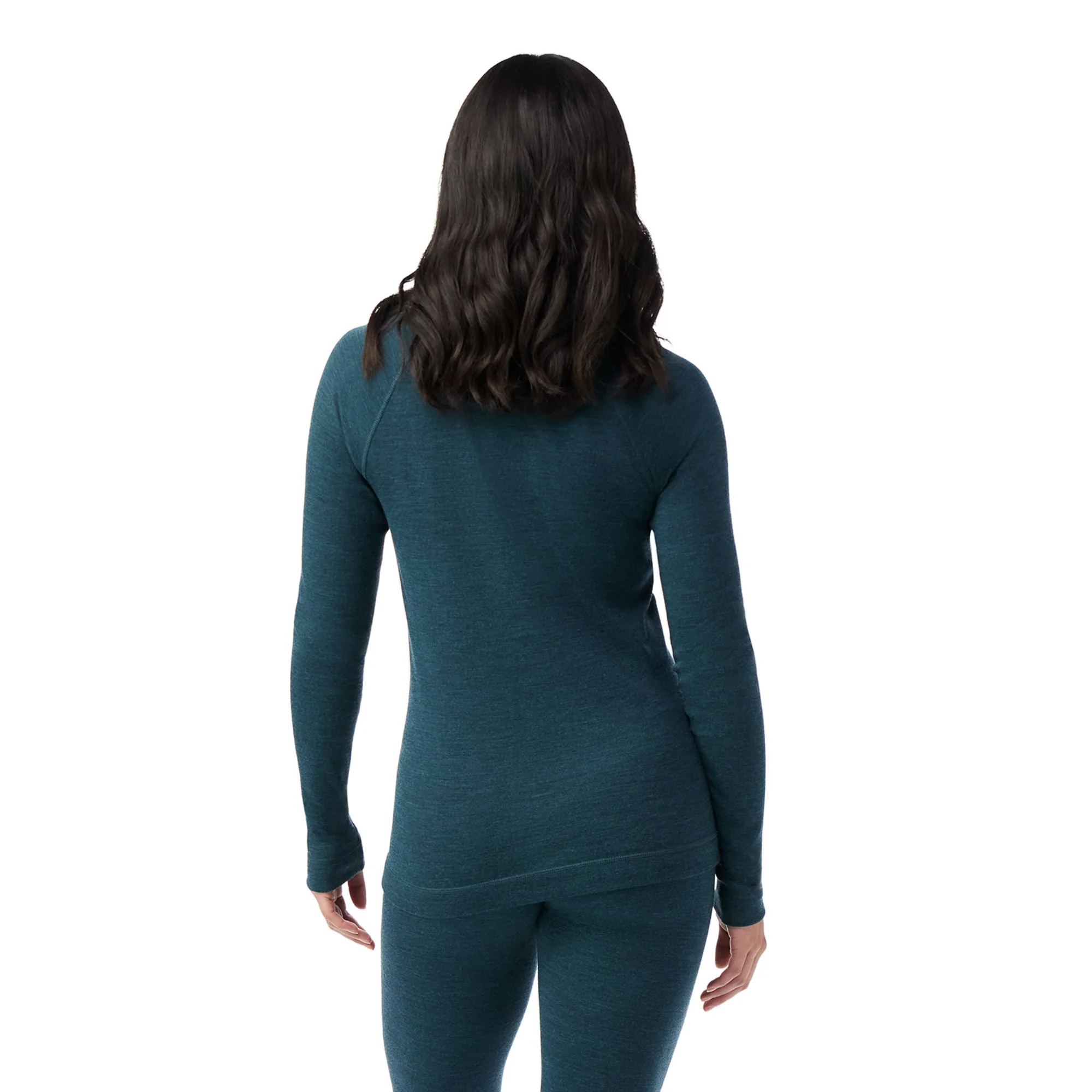 Smartwool Women's Classic Thermal Merino 250 Long Sleeve 1/4 Zip Base Layer Top (Twilight Blue Heather) - Image 2