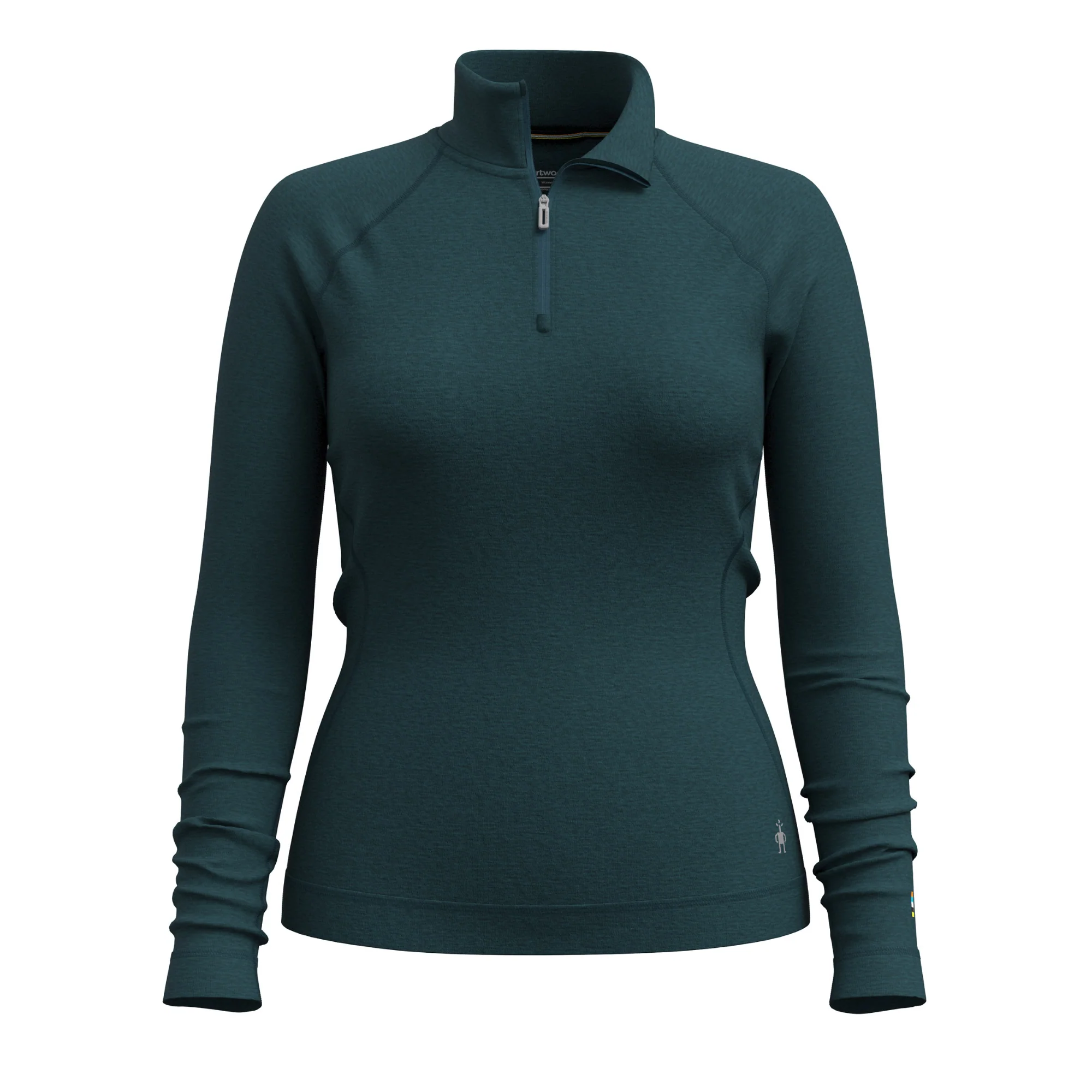 Smartwool Women's Classic Thermal Merino 250 Long Sleeve 1/4 Zip Base Layer Top (Twilight Blue Heather) - Image 6