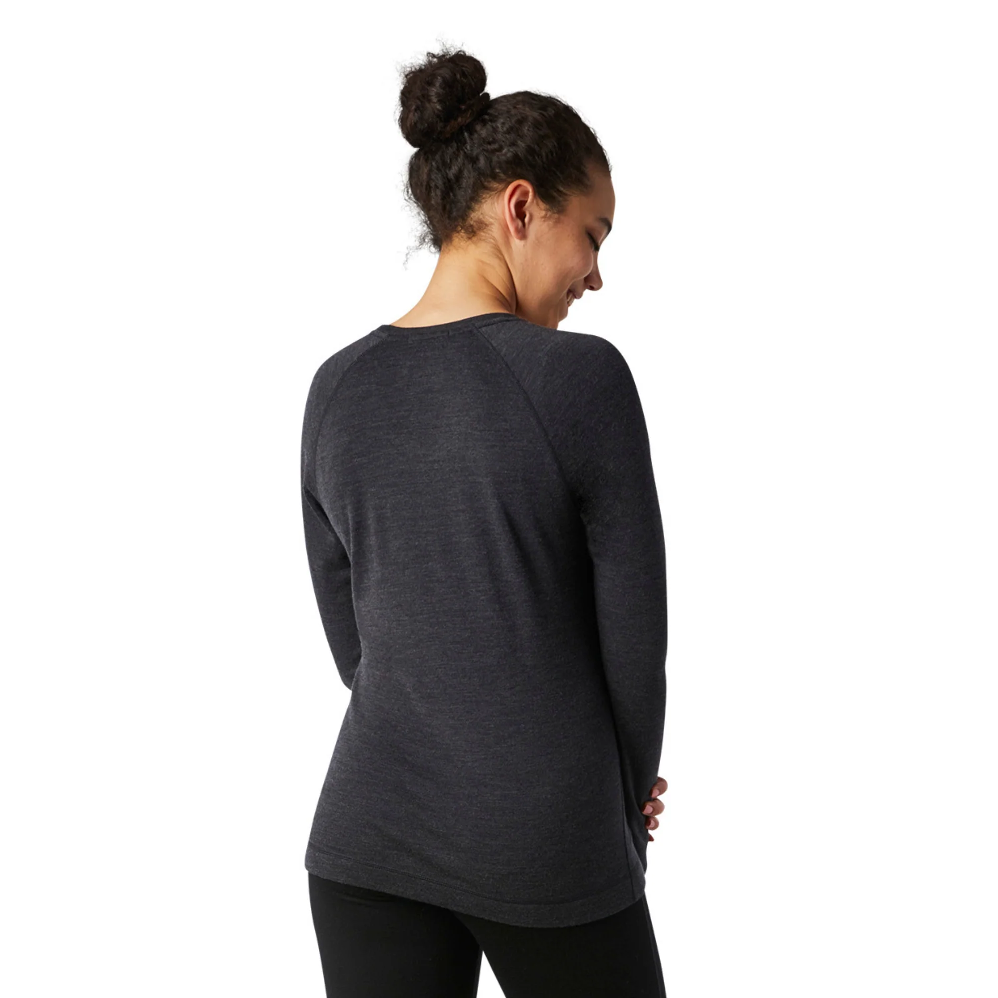 Smartwool Women's Classic Thermal Merino 250 Long Sleeve Crew Neck Base Layer Top (Charcoal Heather) - Image 3