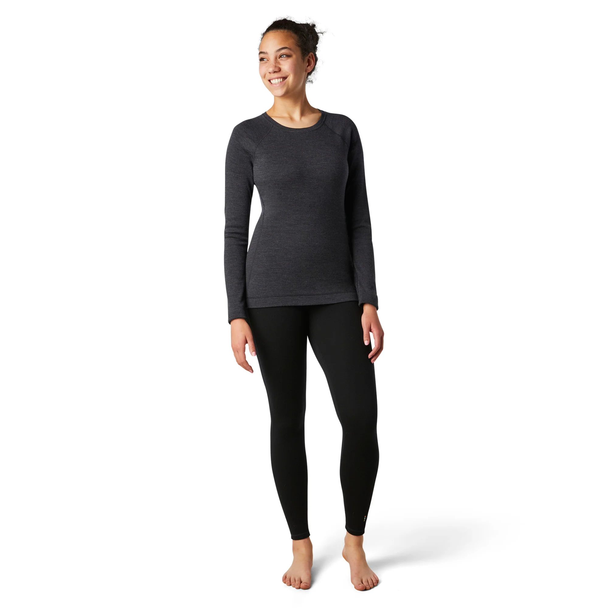 Smartwool Women's Classic Thermal Merino 250 Long Sleeve Crew Neck Base Layer Top (Charcoal Heather) - Image 5