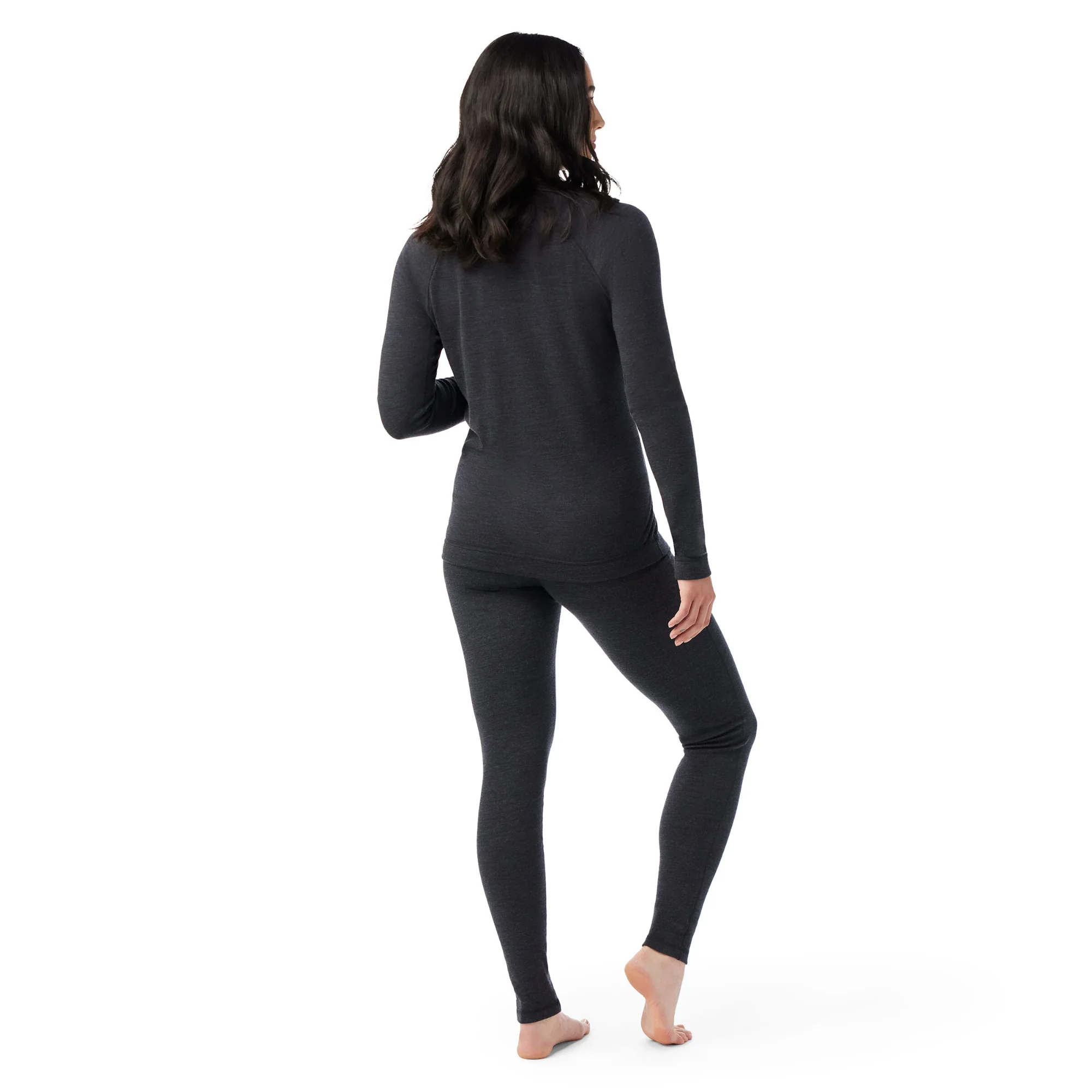 Smartwool Women's Classic Thermal Merino 250 Long Sleeve Crew Neck Base Layer Top (Charcoal Heather) - Image 7