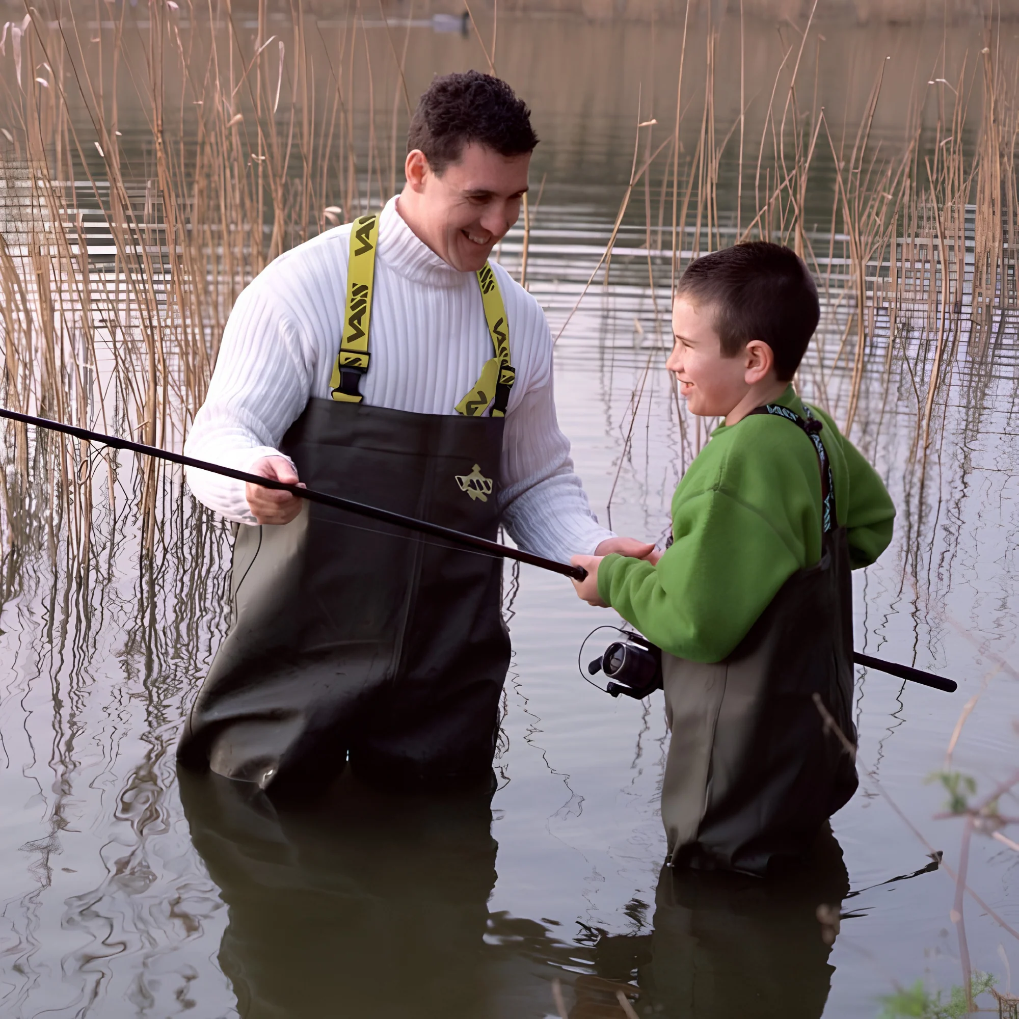 Vass Junior Bootfoot Non Studded Thigh Waders (Green) - Image 5