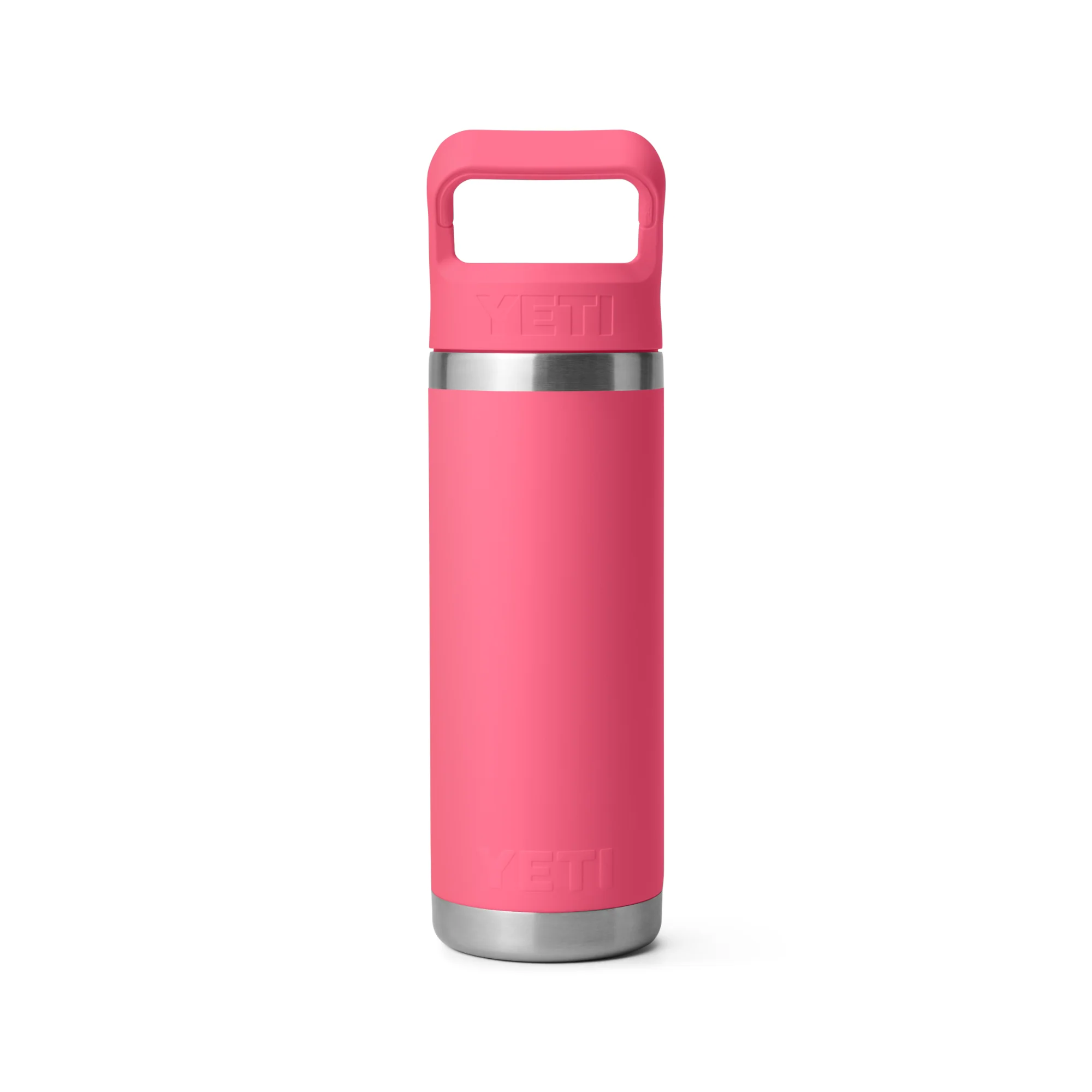 Yeti Rambler 18oz/532ml Insulated Bottle with Colour Straw Cap (Tropical Pink) - Image 2