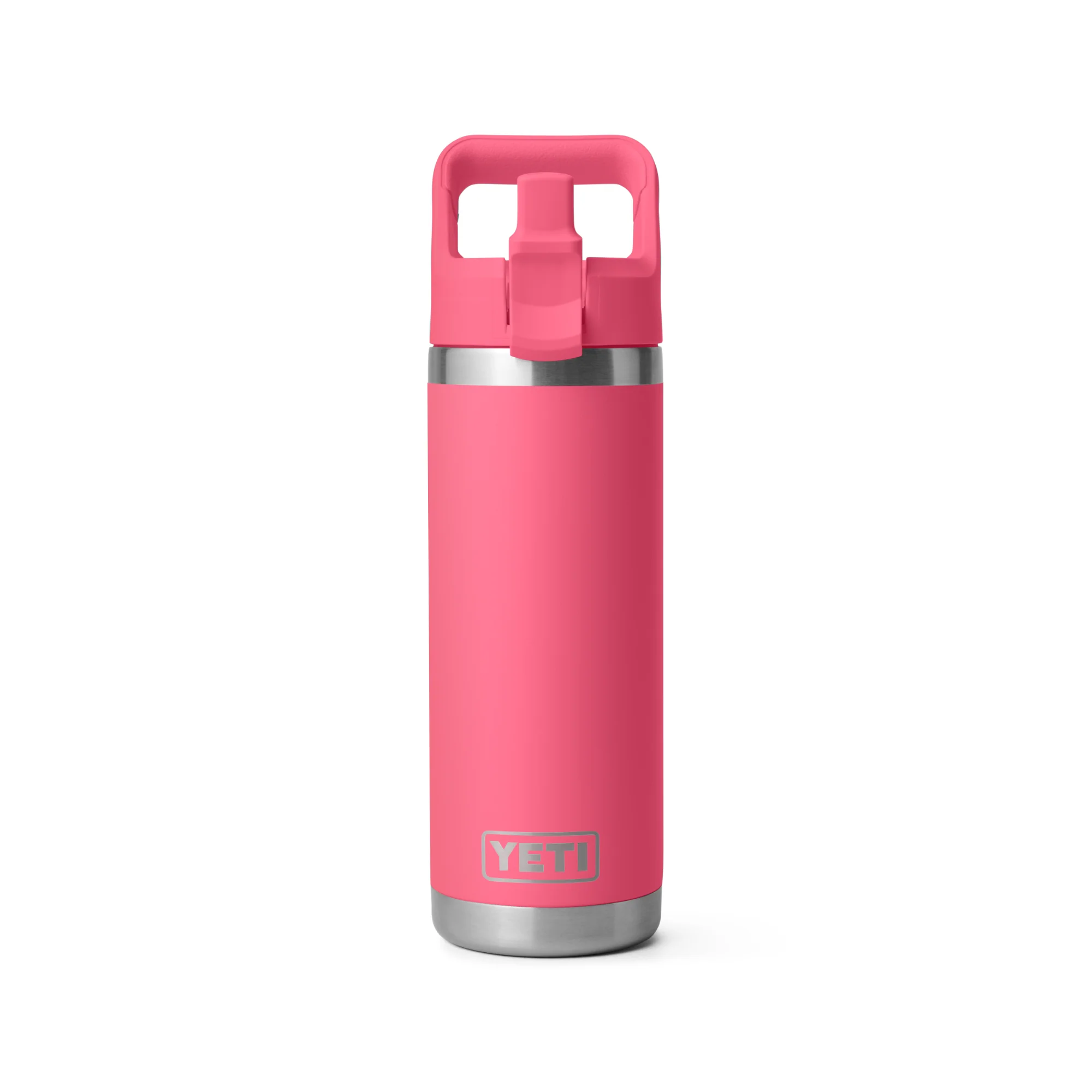 Yeti Rambler 18oz/532ml Insulated Bottle with Colour Straw Cap (Tropical Pink) - Image 3
