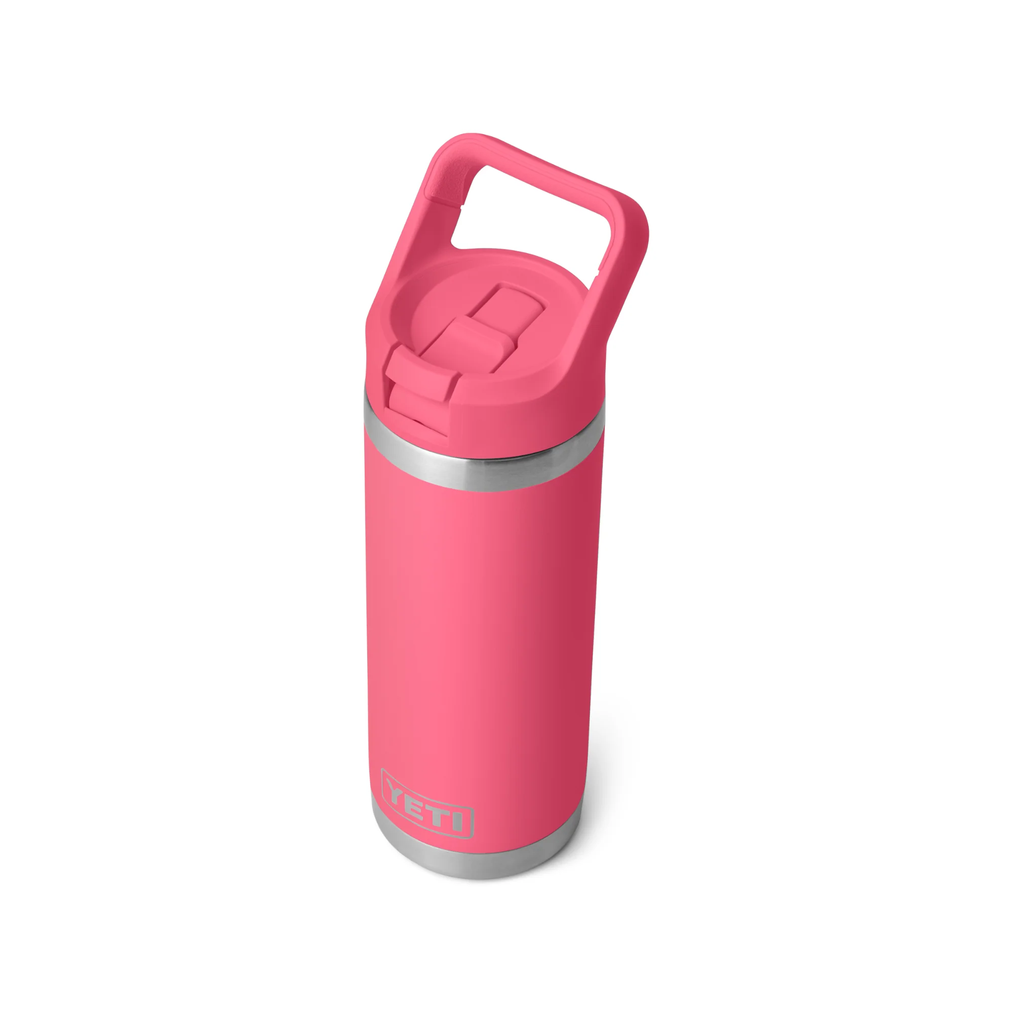 Yeti Rambler 18oz/532ml Insulated Bottle with Colour Straw Cap (Tropical Pink) - Image 4